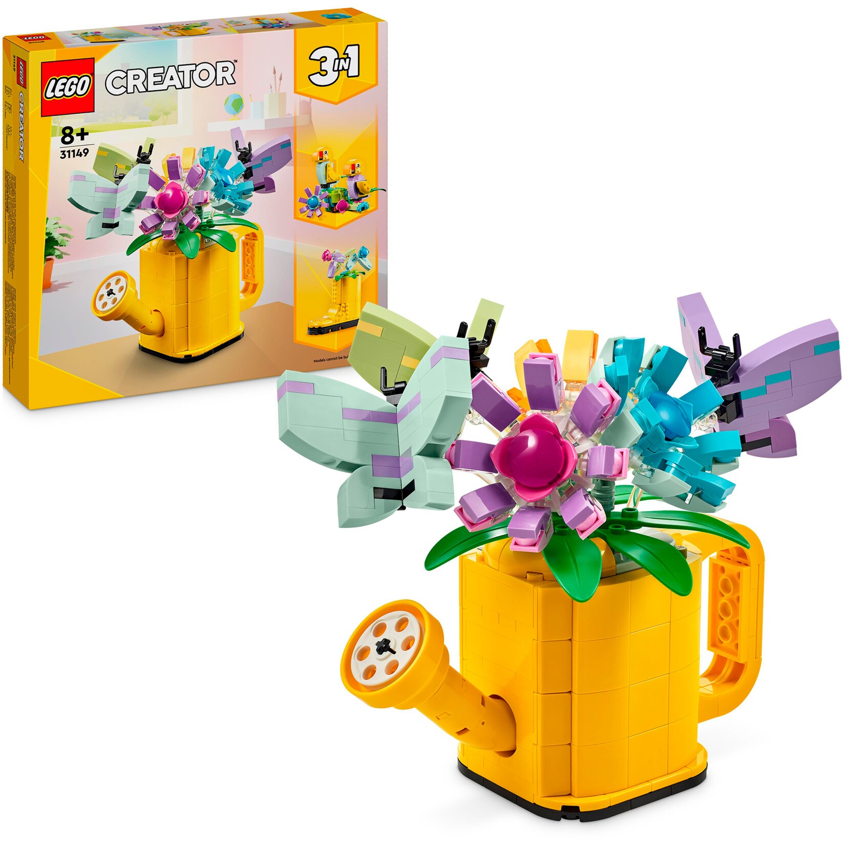 LEGO Konstruktionsspielzeug Creator 3-in-1 Gießkanne mit Blumen