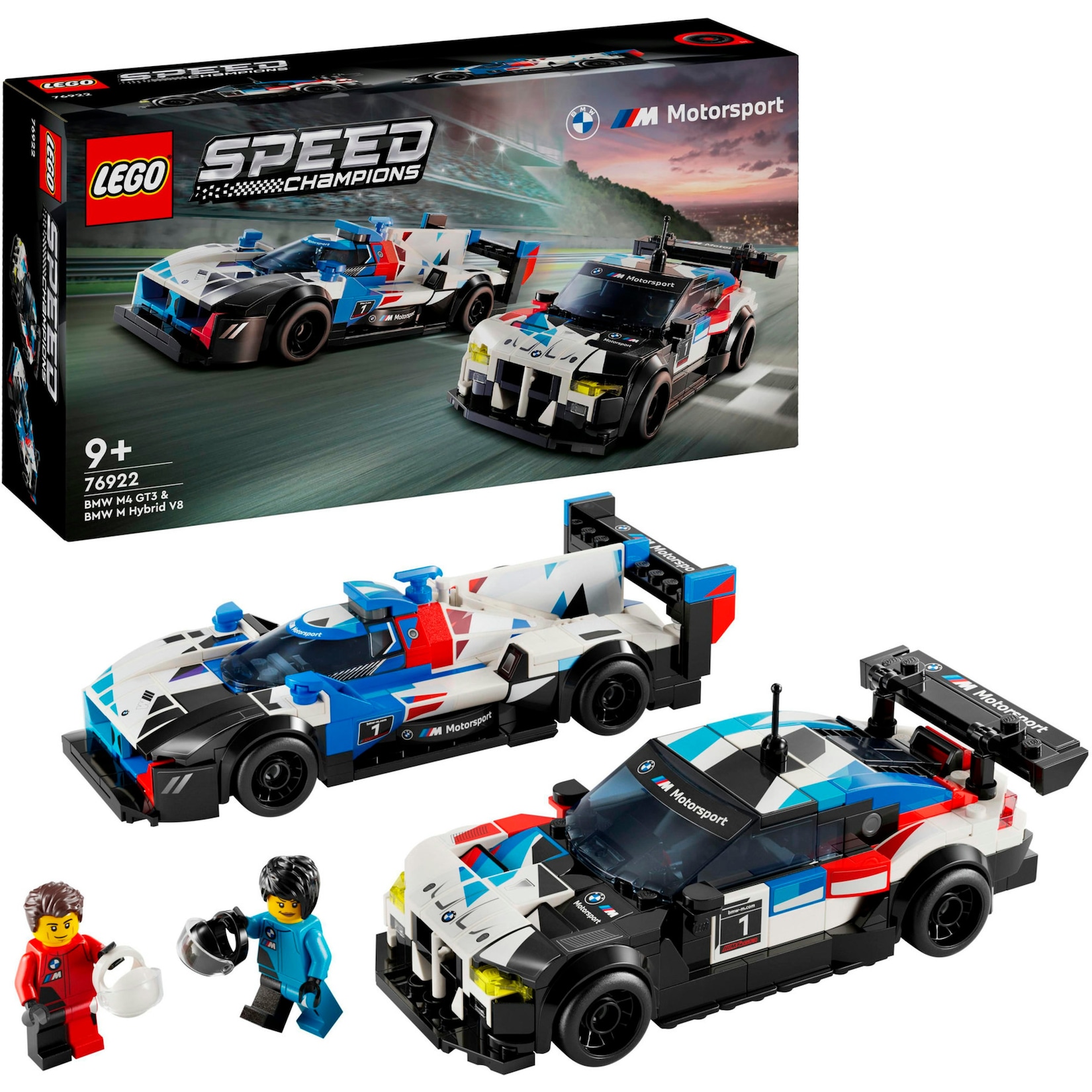 LEGO Konstruktionsspielzeug Speed Champions BMW M4 GT3 & BMW M Hybrid V8 Rennwagen