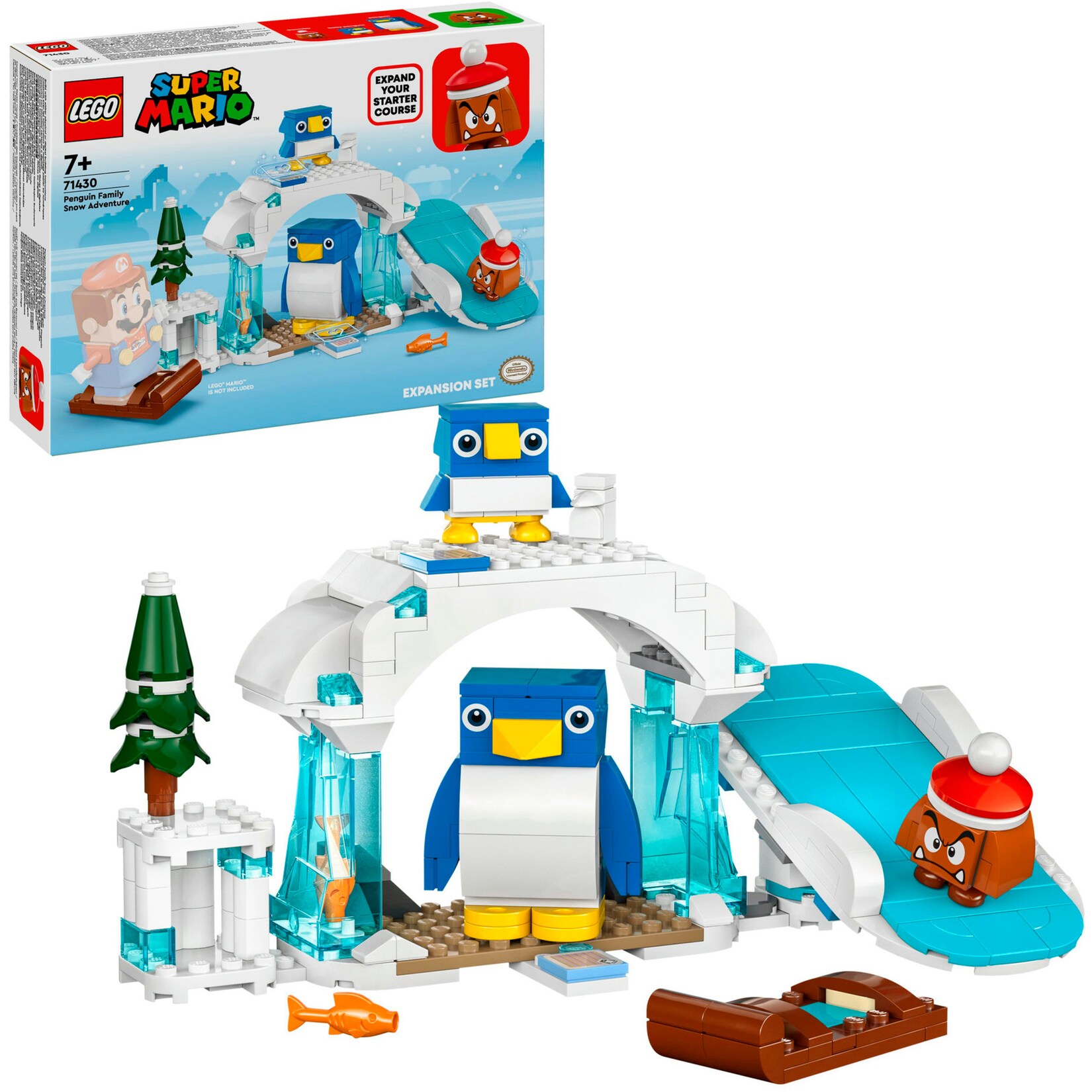 LEGO Konstruktionsspielzeug Super Mario Schneeabenteuer mit Familie Pinguin - Erweiterungsset