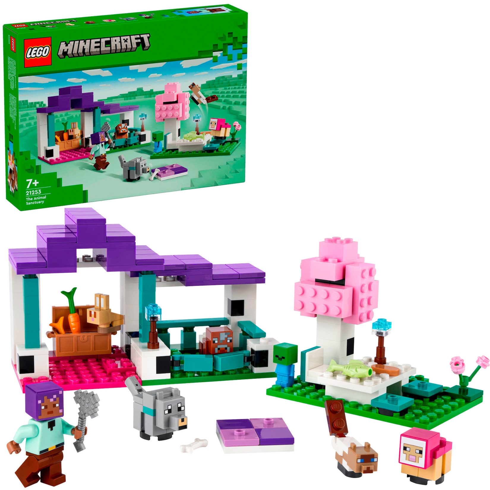LEGO Konstruktionsspielzeug Minecraft Das Tierheim