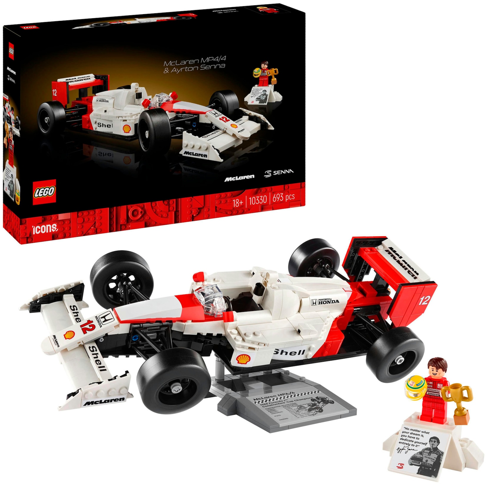 LEGO Konstruktionsspielzeug Icons McLaren MP4/4 & Ayrton Senna