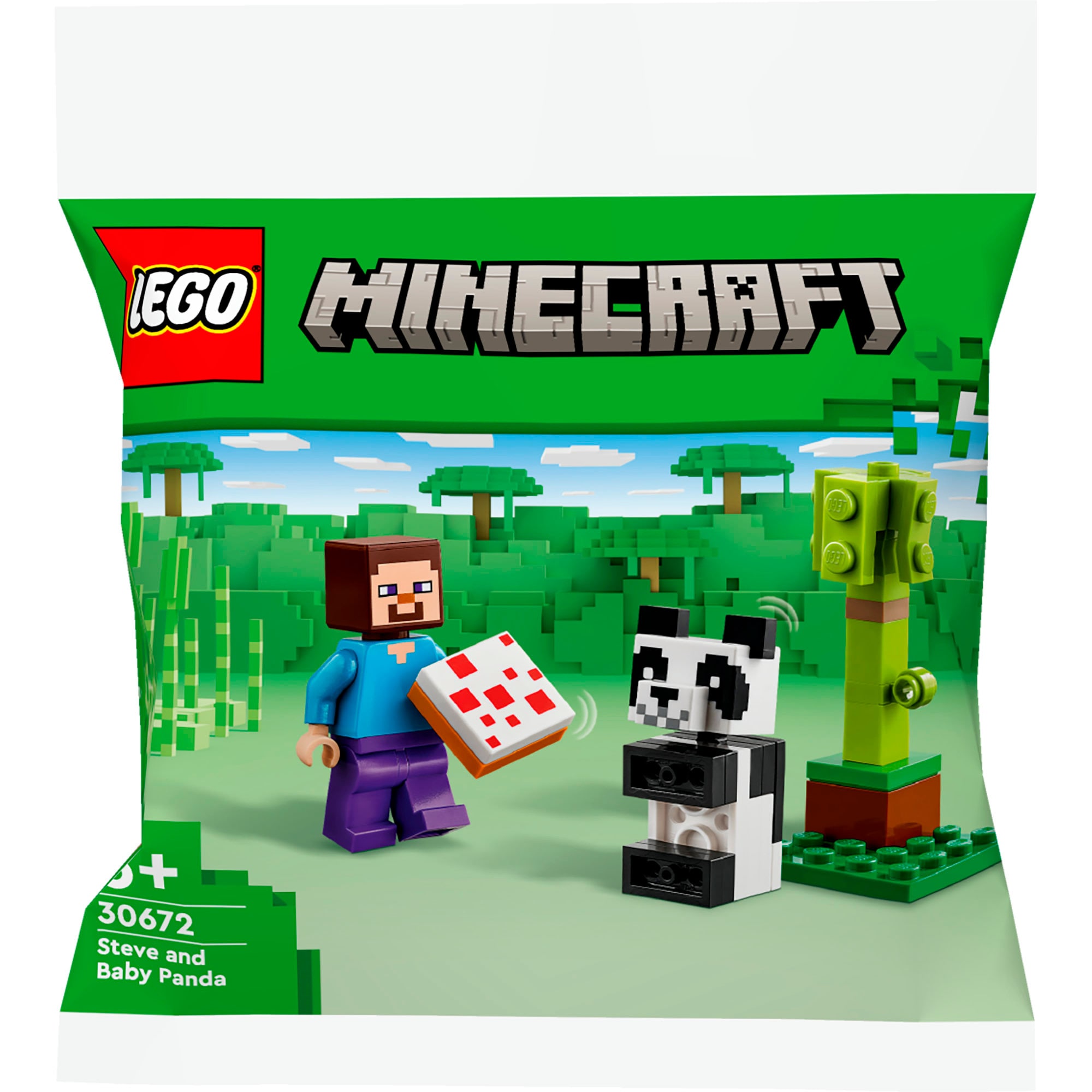 LEGO Konstruktionsspielzeug Minecraft Steve mit Baby-Panda - Bild 1