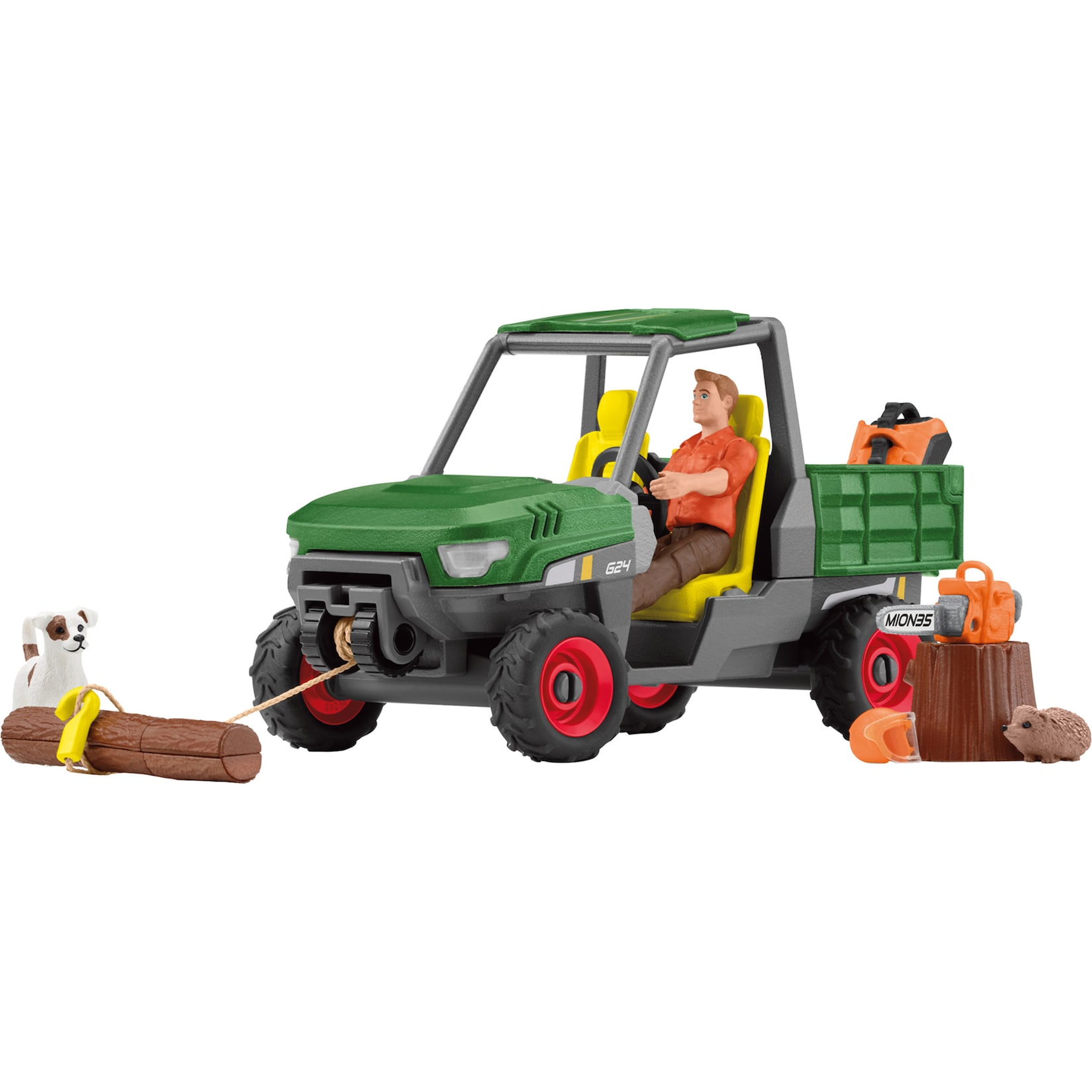 Schleich Spielfigur Farm World Waldbauer mit Fahrzeug