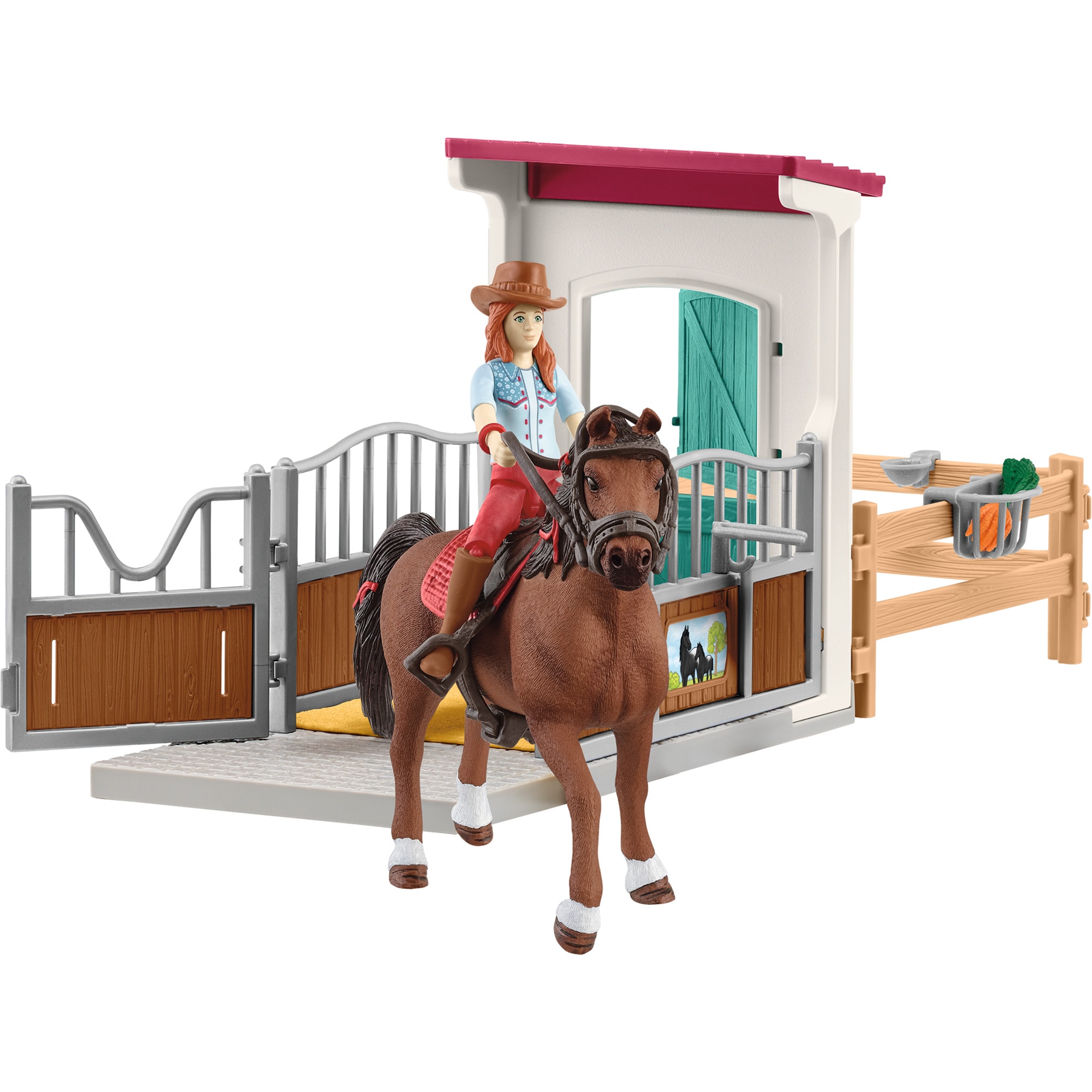 Schleich Spielfigur Horse Club Pferdebox mit Hannah & Cayenne - Bild 1