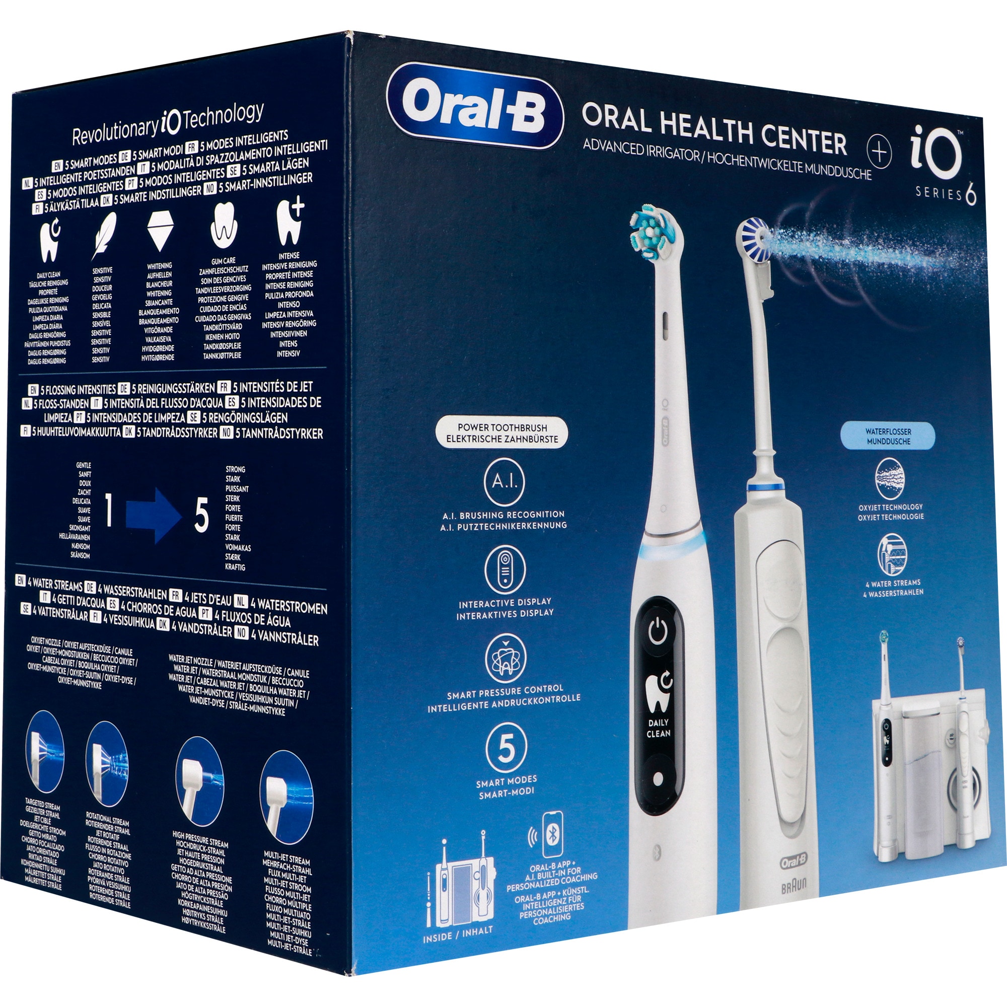 Oral-B Mundpflege Center OxyJet Reinigungssystem - Munddusche + Oral-B iO6 - Bild 1