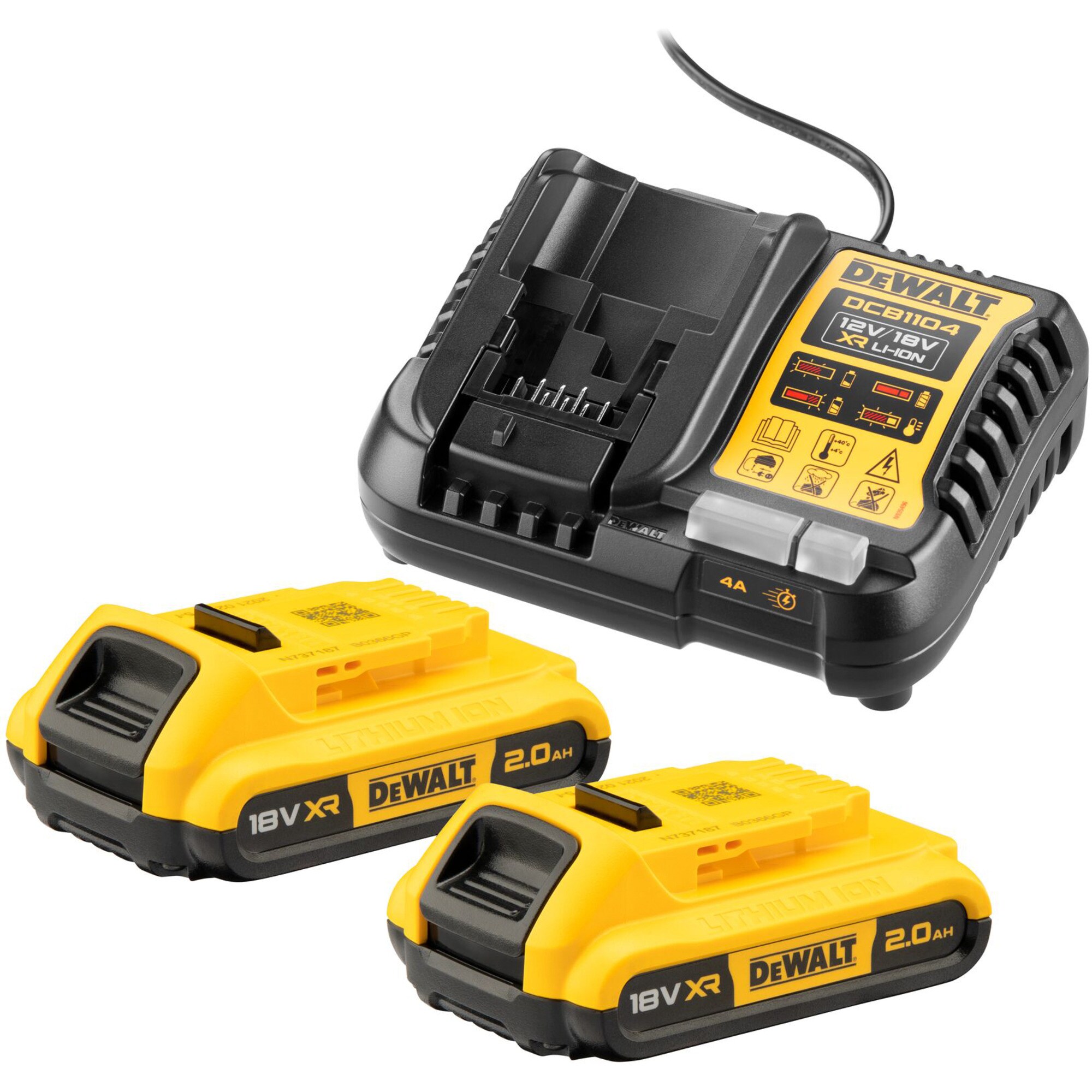 DeWalt Ladeger&auml;t Starter-Set Akku-Kit DCB1104D2, 18Volt - Bild 1
