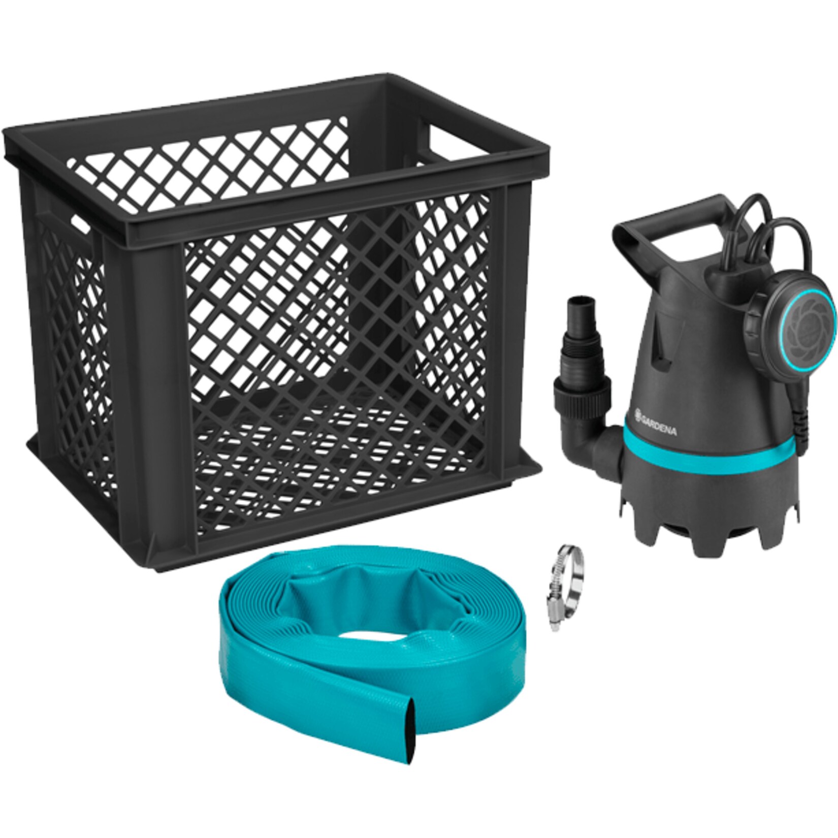 GARDENA Tauch- / Druckpumpe Schmutzwasser-Tauchpumpe 10500 BASIC, Hochwasser-Set | 04078500062084