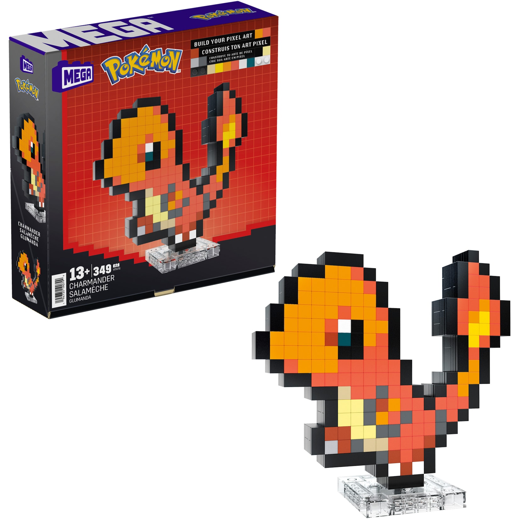 Mattel Konstruktionsspielzeug Pokémon Glumanda Pixel Art