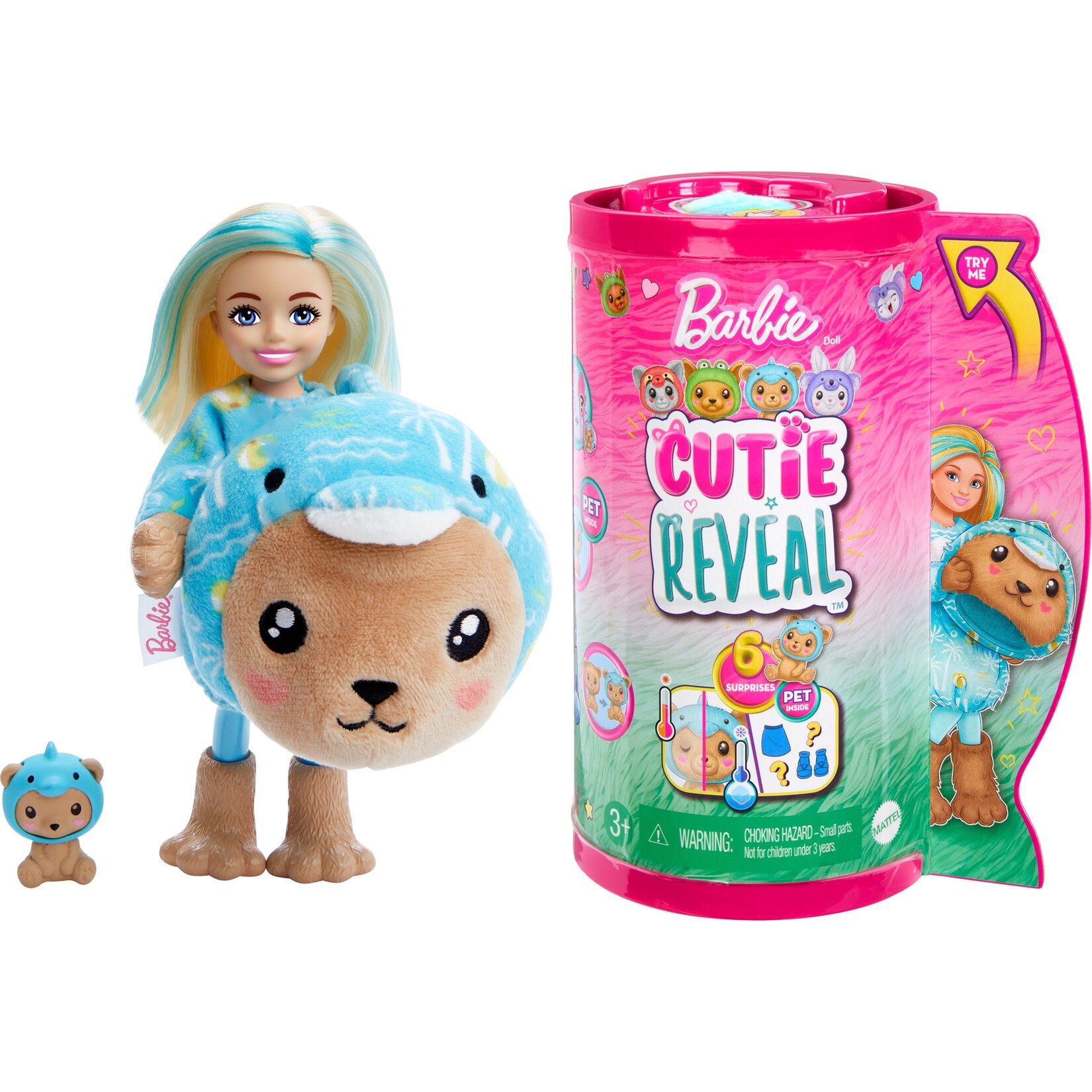 Barbie Puppe Barbie Cutie Reveal Chelsea Costume Cuties Serie – Teddy Dolphin | 00194735178674