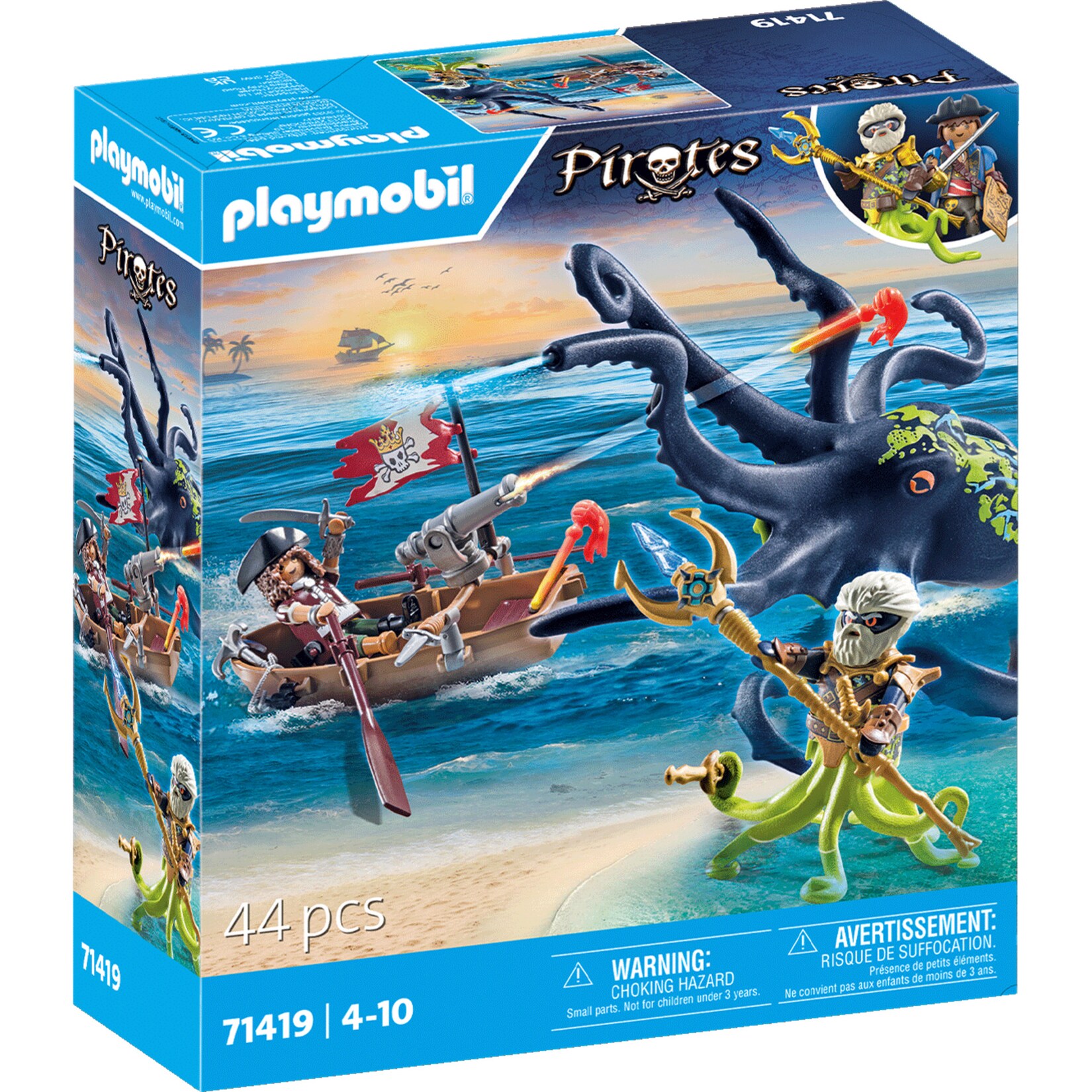 PLAYMOBIL Konstruktionsspielzeug Pirates Kampf gegen den Riesenoktopus