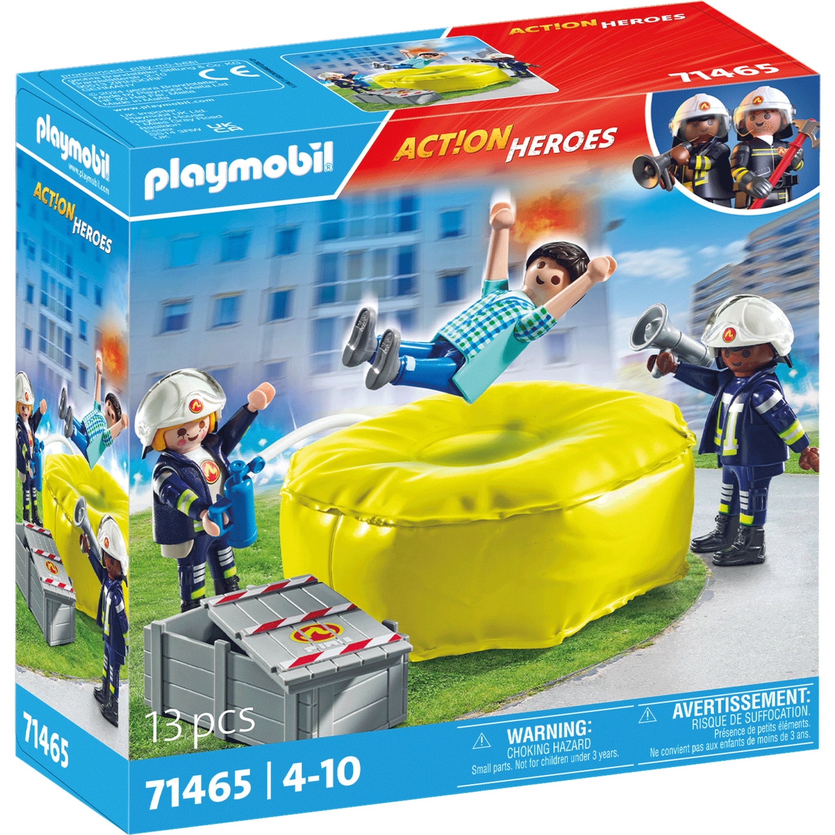 PLAYMOBIL Konstruktionsspielzeug City Action Feuerwehrleute mit Luftkissen