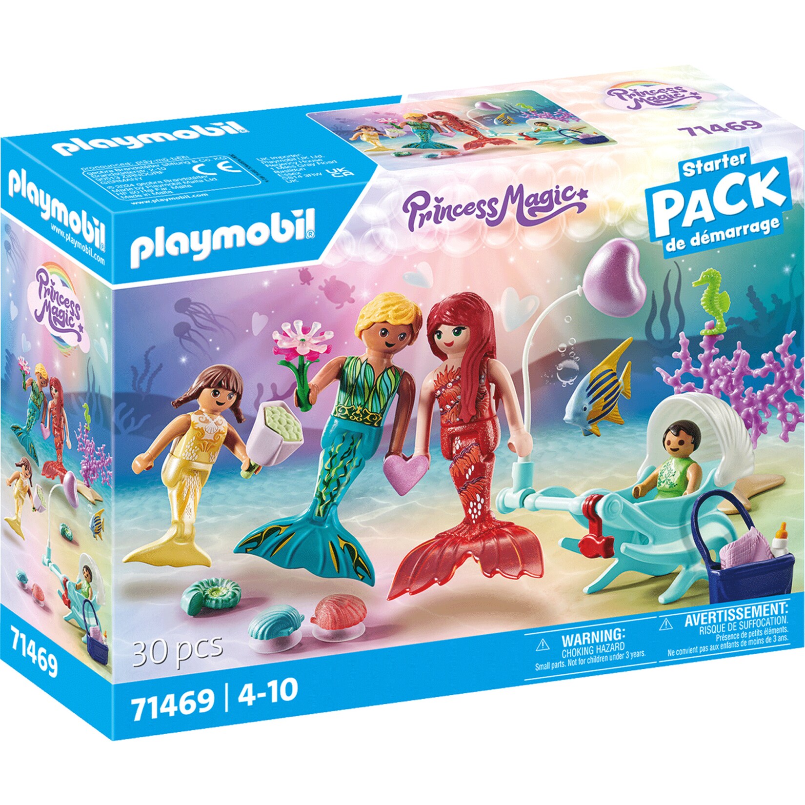 PLAYMOBIL Konstruktionsspielzeug Princess Magic Starter Pack Liebevolle Meerjungfrauenfamilie