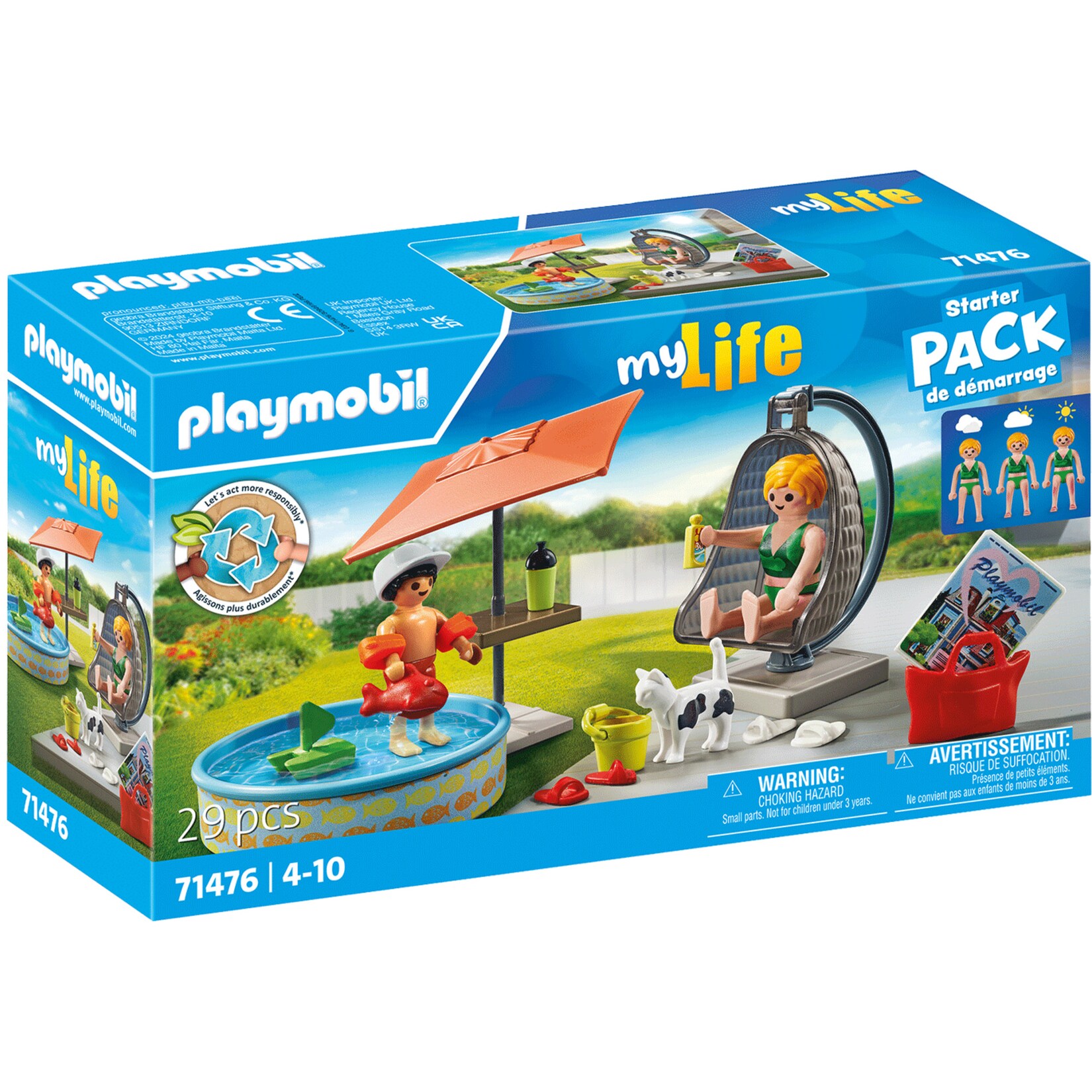 PLAYMOBIL Konstruktionsspielzeug City Life Starter Pack Planschspaß zu Hause