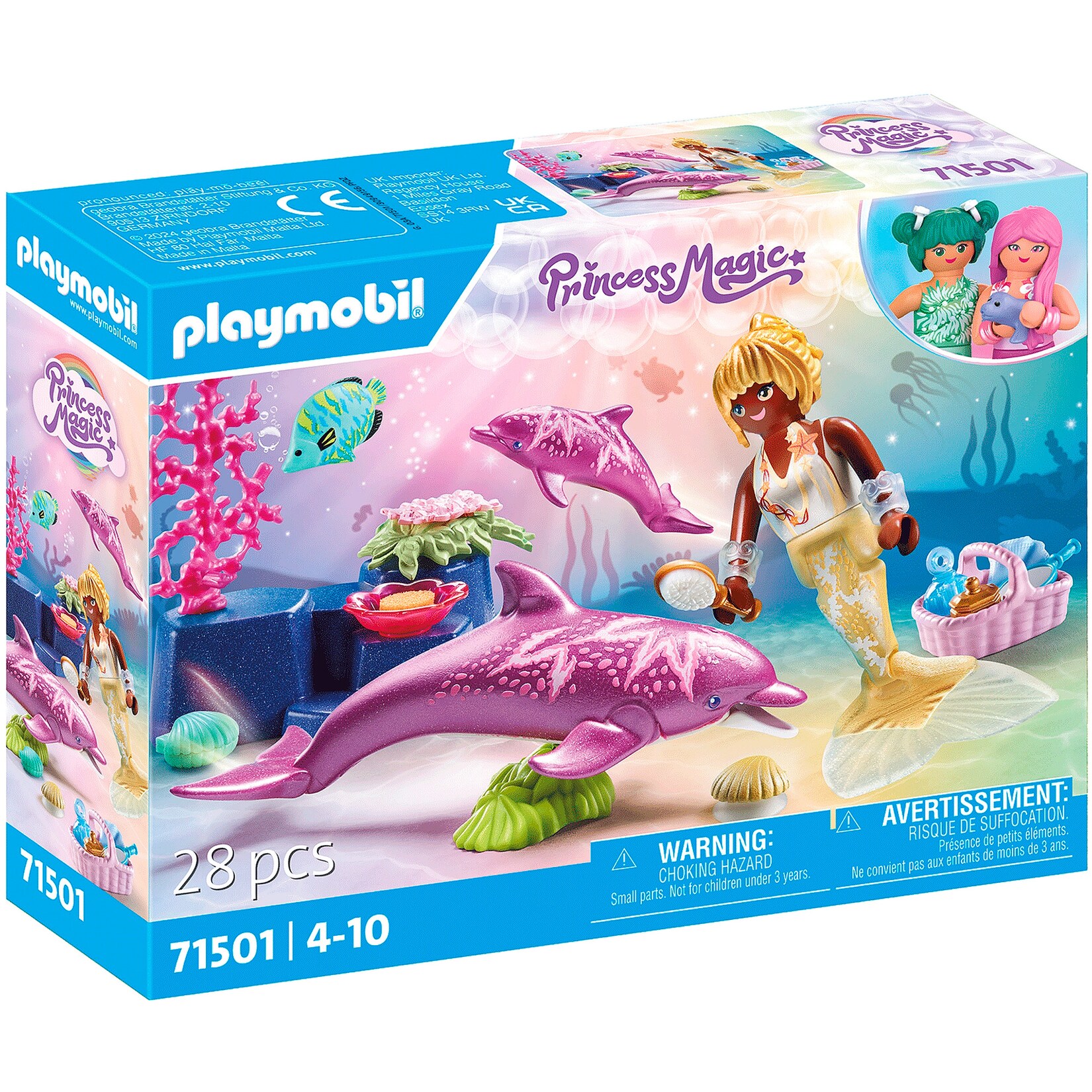 PLAYMOBIL Konstruktionsspielzeug Princess Magic Meerjungfrau mit Delfinen