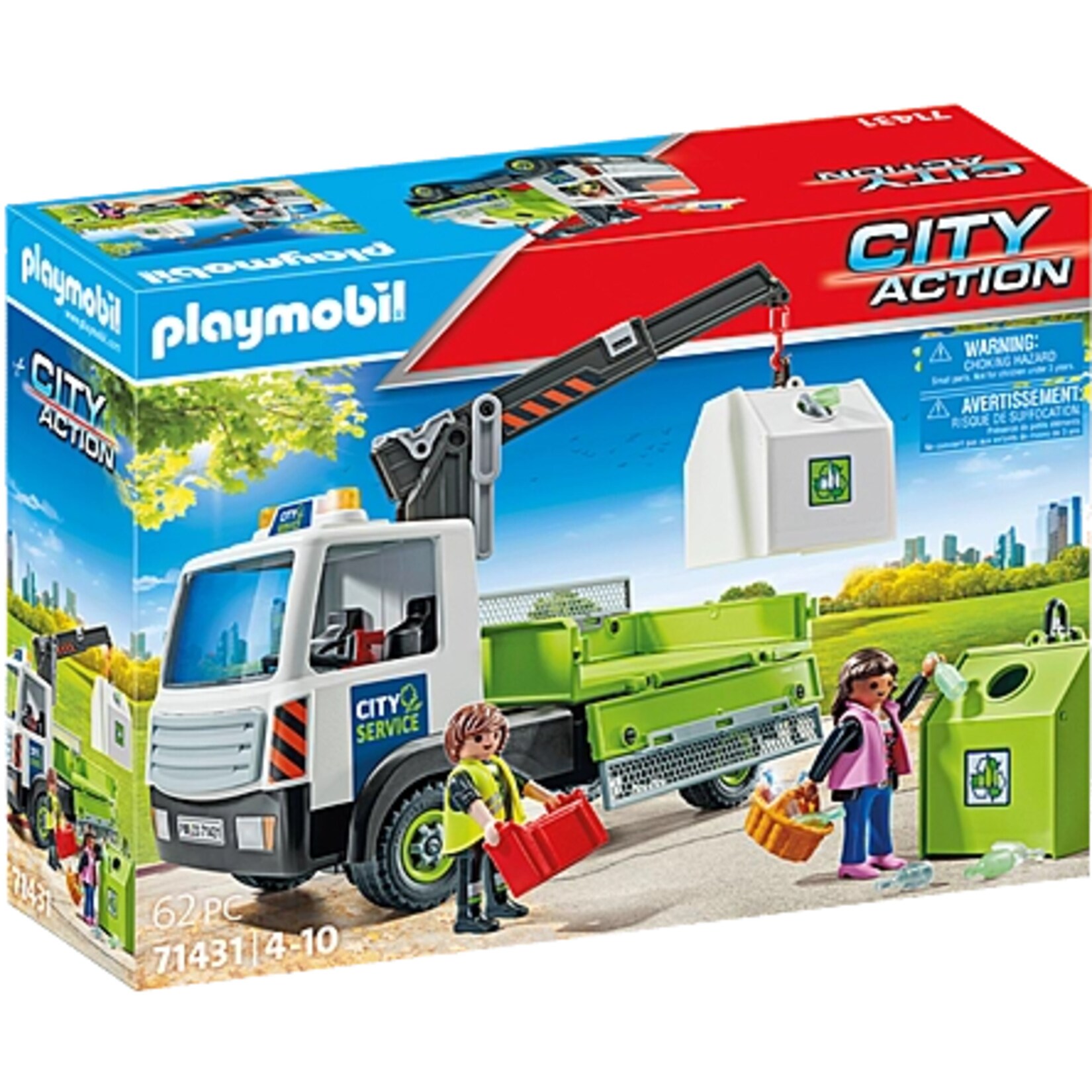 PLAYMOBIL Konstruktionsspielzeug City Action Altglas-LKW mit Container