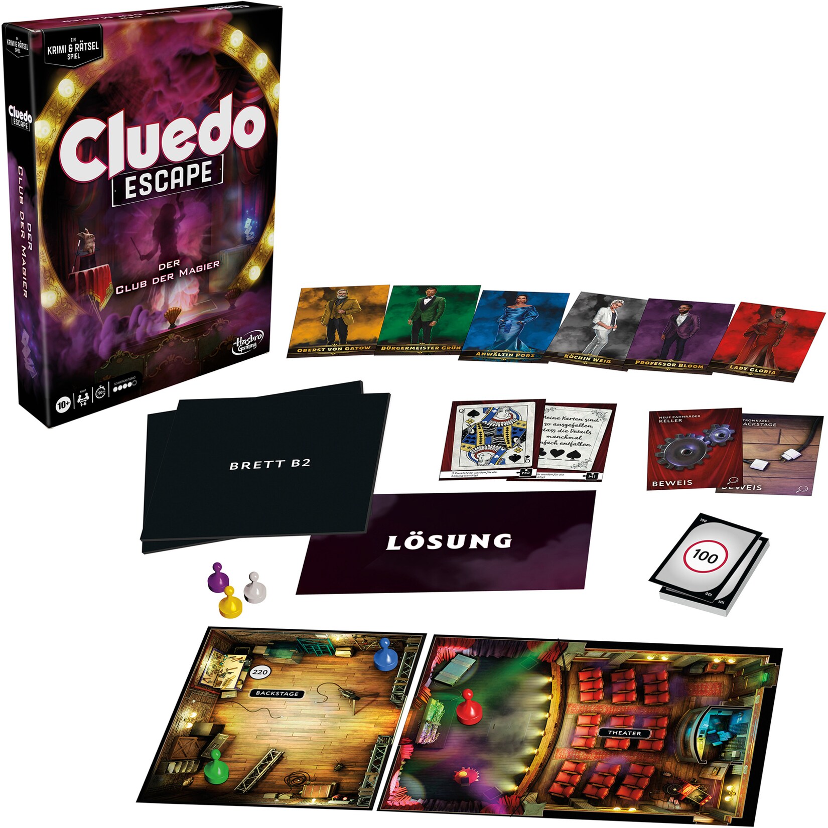 Hasbro Gesellschaftsspiel Cluedo Escape Der Club der Magier | 05010996211477