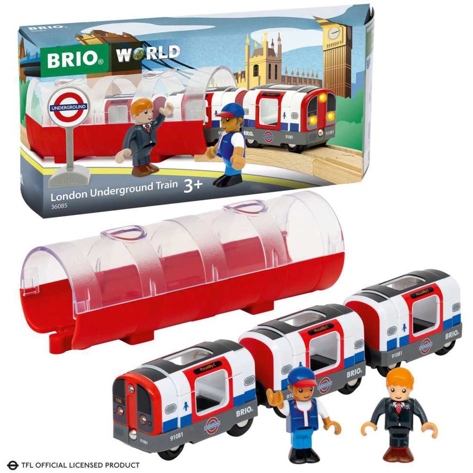 BRIO Spielfahrzeug World Londoner U-Bahn mit Licht und Sound | 07312350360851