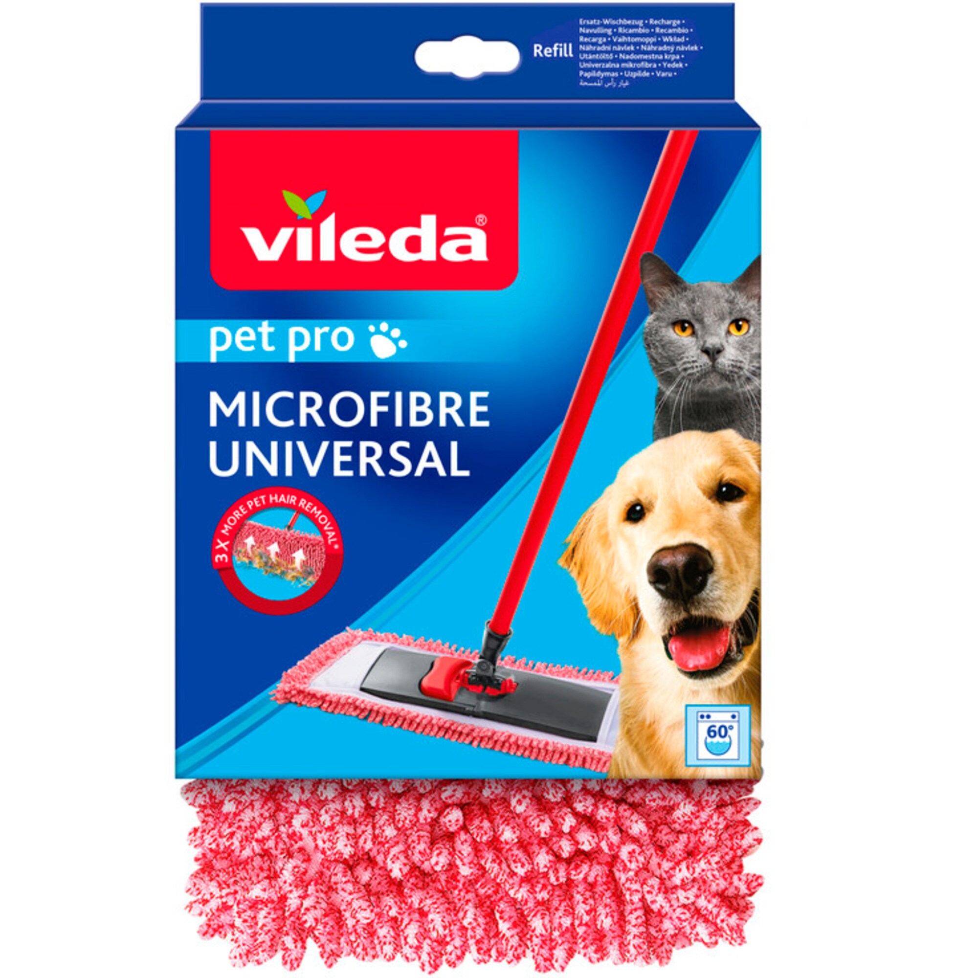 Vileda Wischbezug Ersatzbezug, f&uuml;r Bodenwischer Pet Pro MICROFIBRE UNIVERSAL - Bild 1