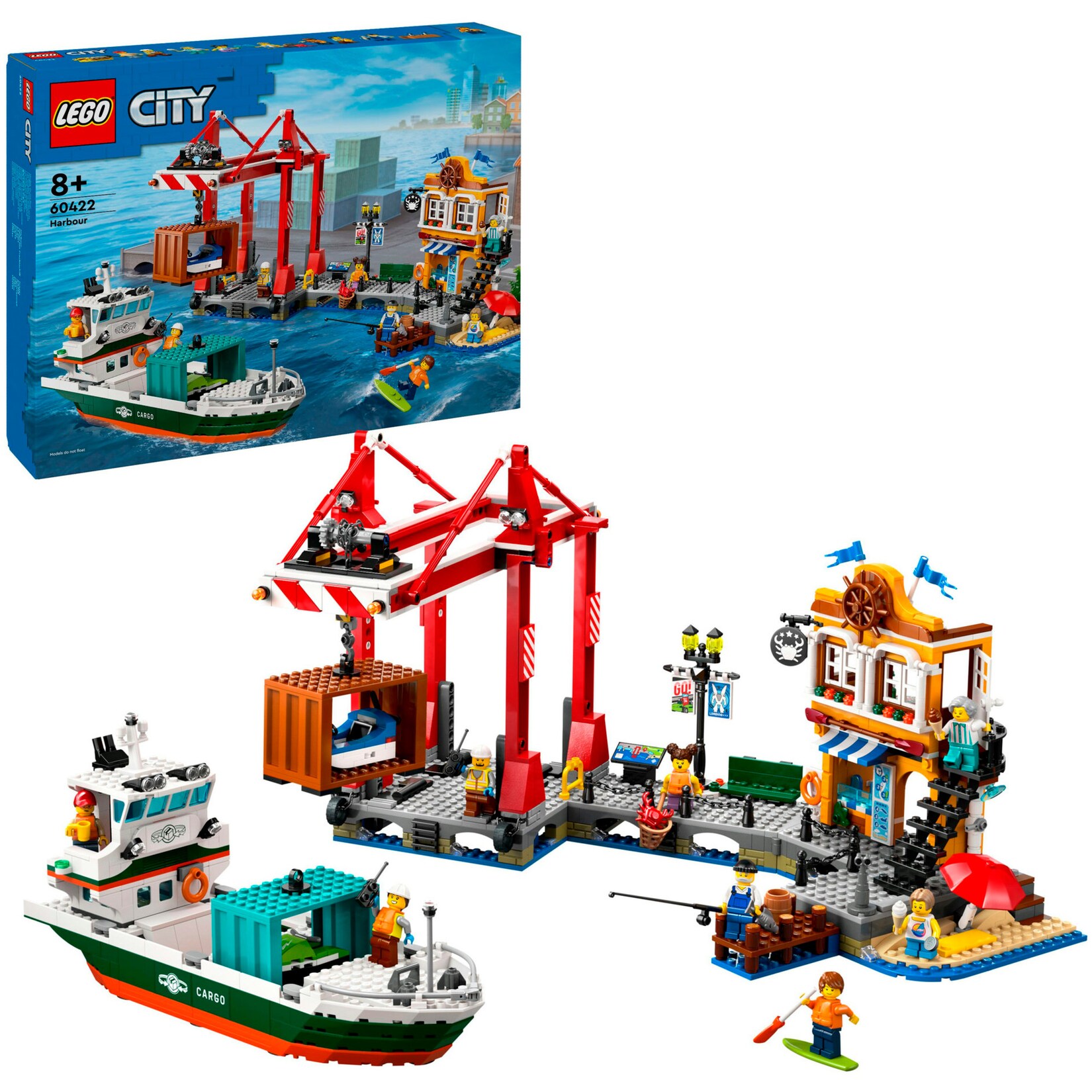 LEGO Konstruktionsspielzeug City Hafen mit Frachtschiff | 05702017587288