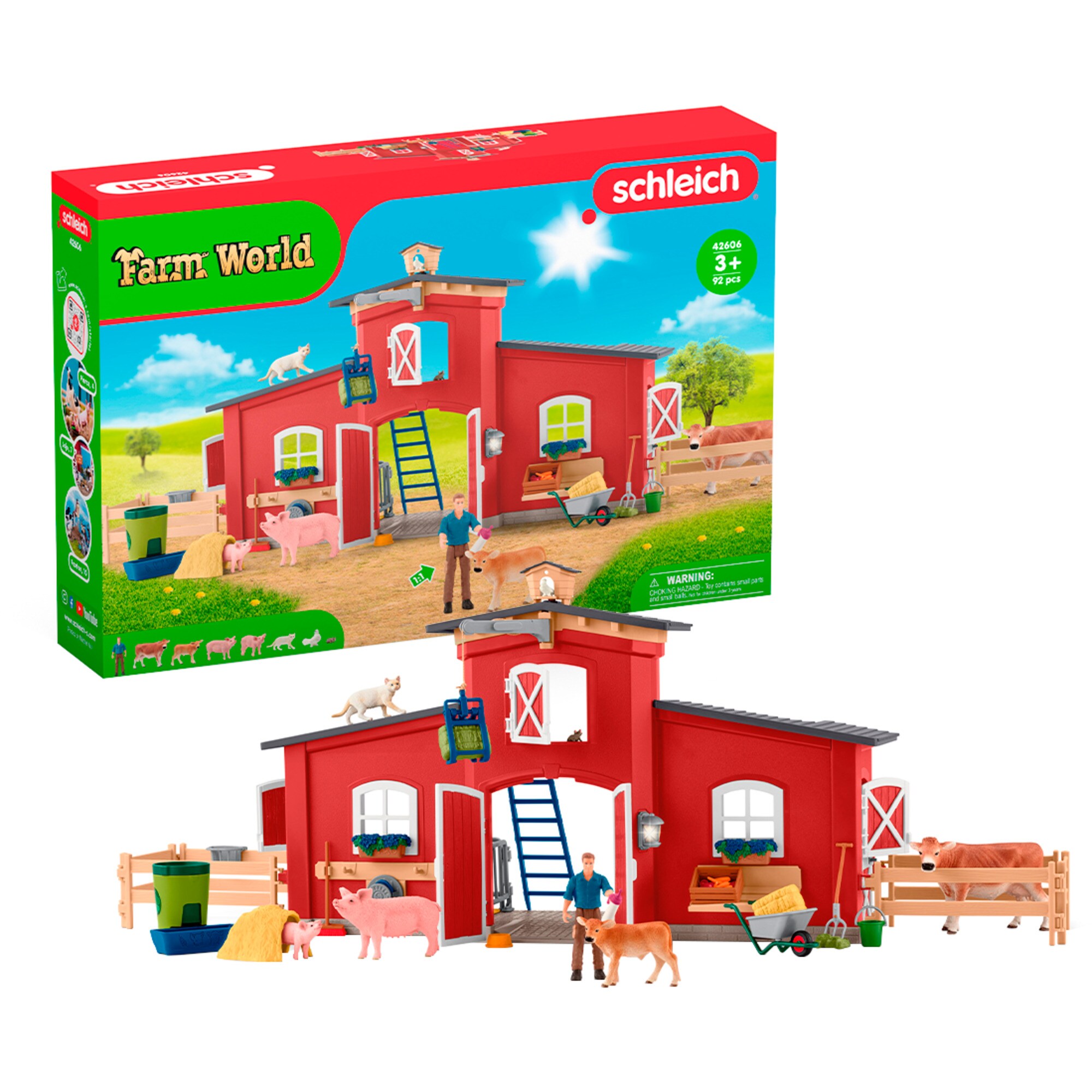 Schleich Spielgeb&auml;ude Farm World Gro&szlig;e Farm mit Tieren & Zubeh&ouml;r - Bild 1