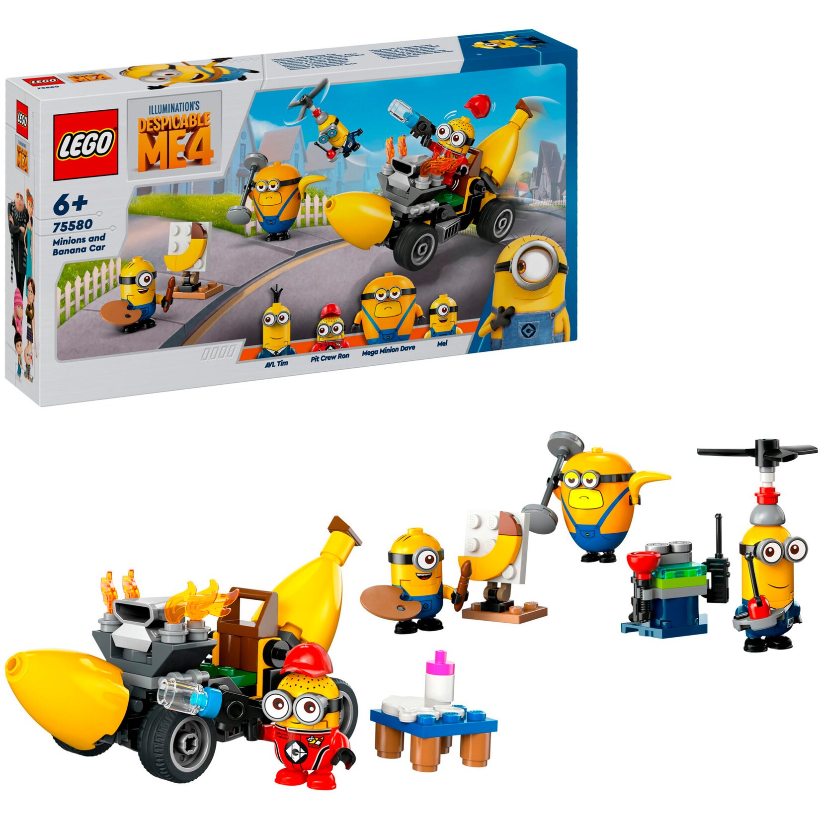 LEGO Konstruktionsspielzeug Minions und das Bananen Auto