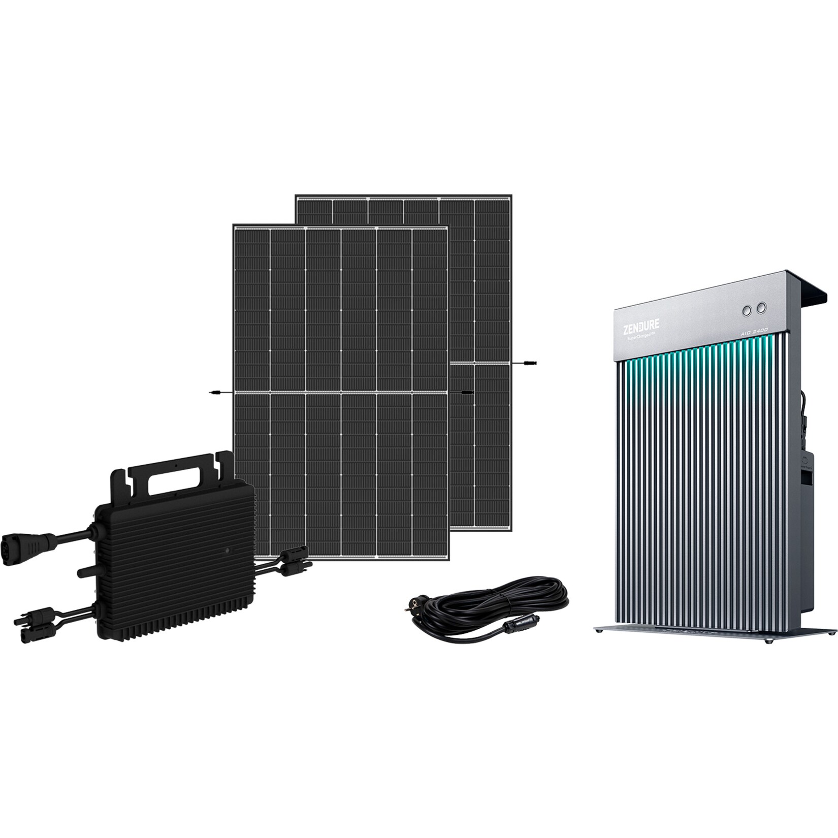 Alternate Balkonkraftwerk Balkonkraftwerk-Set BKW800/880_BLACK FRAME 0% + AIO 2400 | 04250494929295
