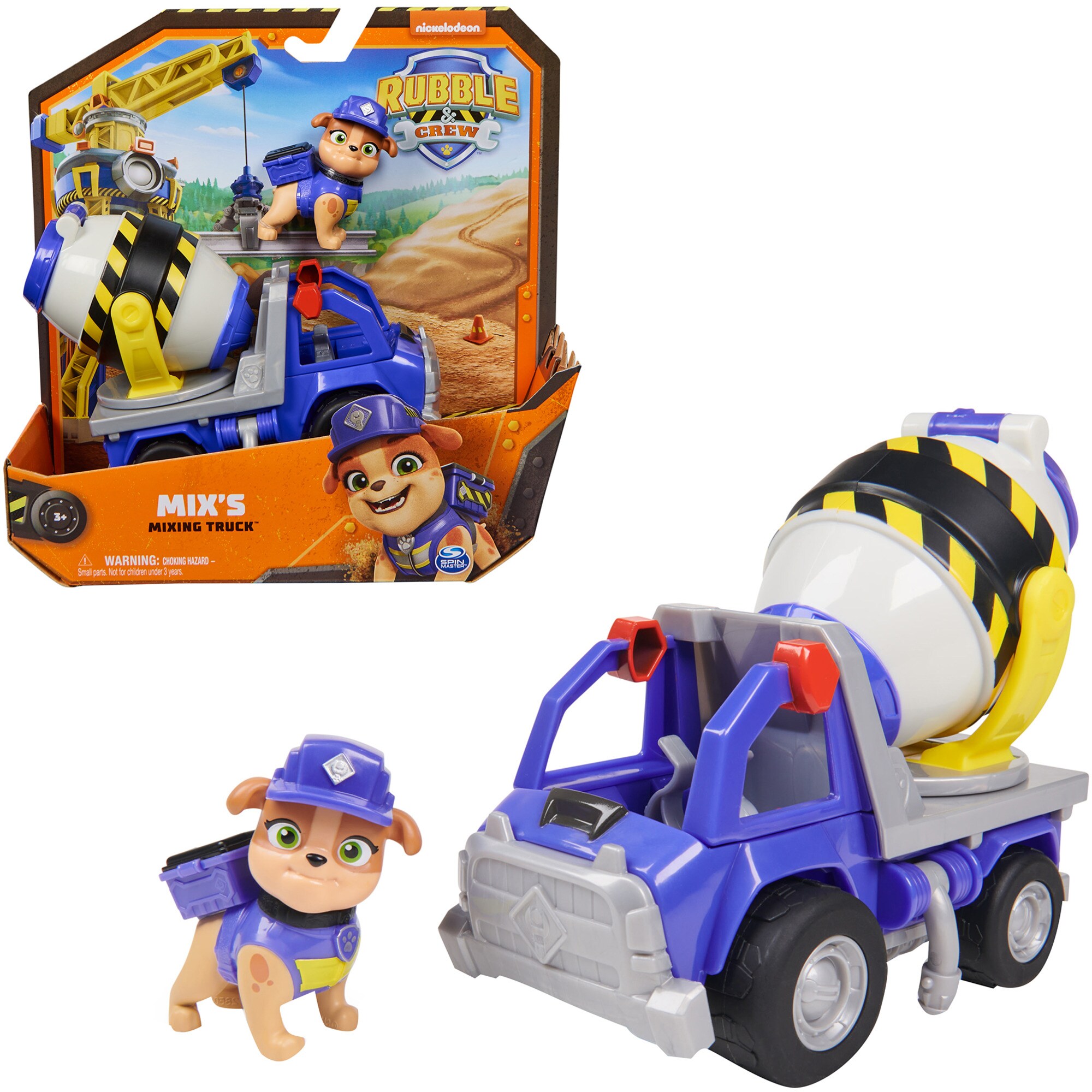 PAW PATROL Spielfahrzeug Rubble & Crew - Zementmischer-Baufahrzeug mit Mix-Figur - Bild 1