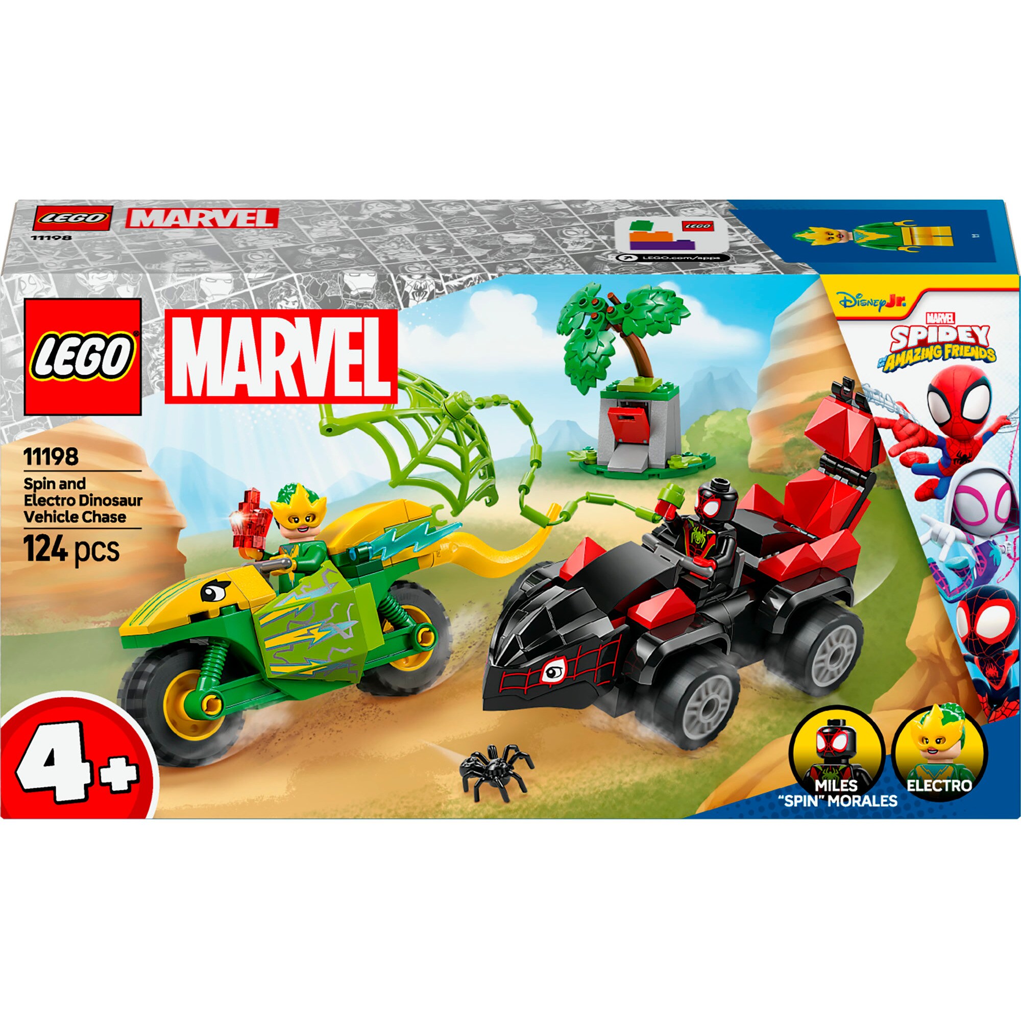 LEGO Konstruktionsspielzeug Marvel Spidey und seine Super-Freunde Actionspa&szlig; mit Spin und Electro in ihren Dino-Flitzern - Bild 1