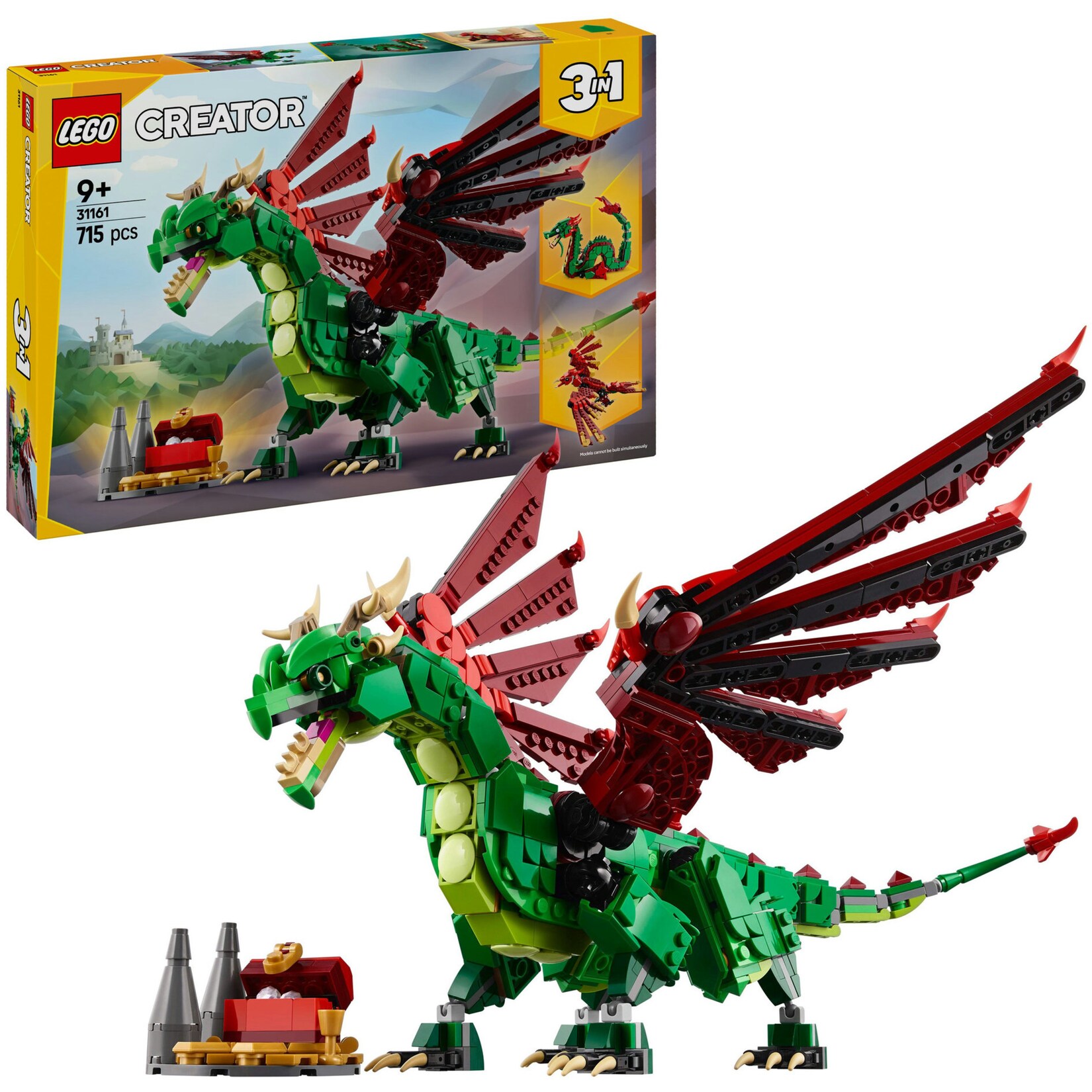 LEGO Konstruktionsspielzeug Creator 3-in-1 Grüner Drache | 05702017822266
