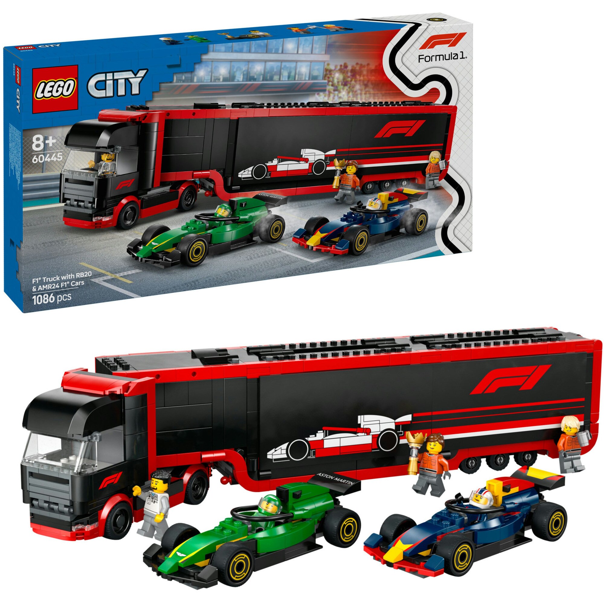 LEGO Konstruktionsspielzeug City F1 Transporter mit RB20 & AMR24 F1 Rennautos - Bild 1