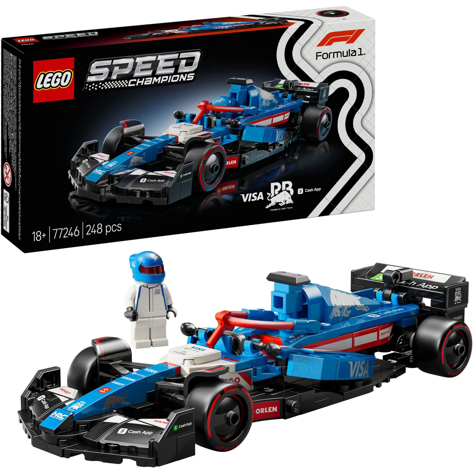 LEGO Konstruktionsspielzeug Speed Champions Visa Cash App RB VCARB 01 F1 Rennauto - Bild 1