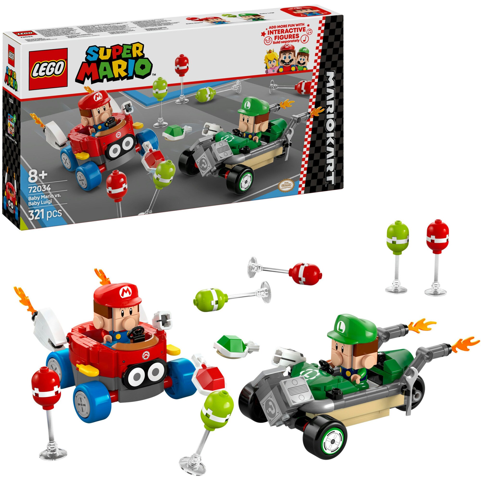 LEGO Konstruktionsspielzeug Super Mario - Mario Kart: Baby Mario vs. Baby Luigi - Bild 1