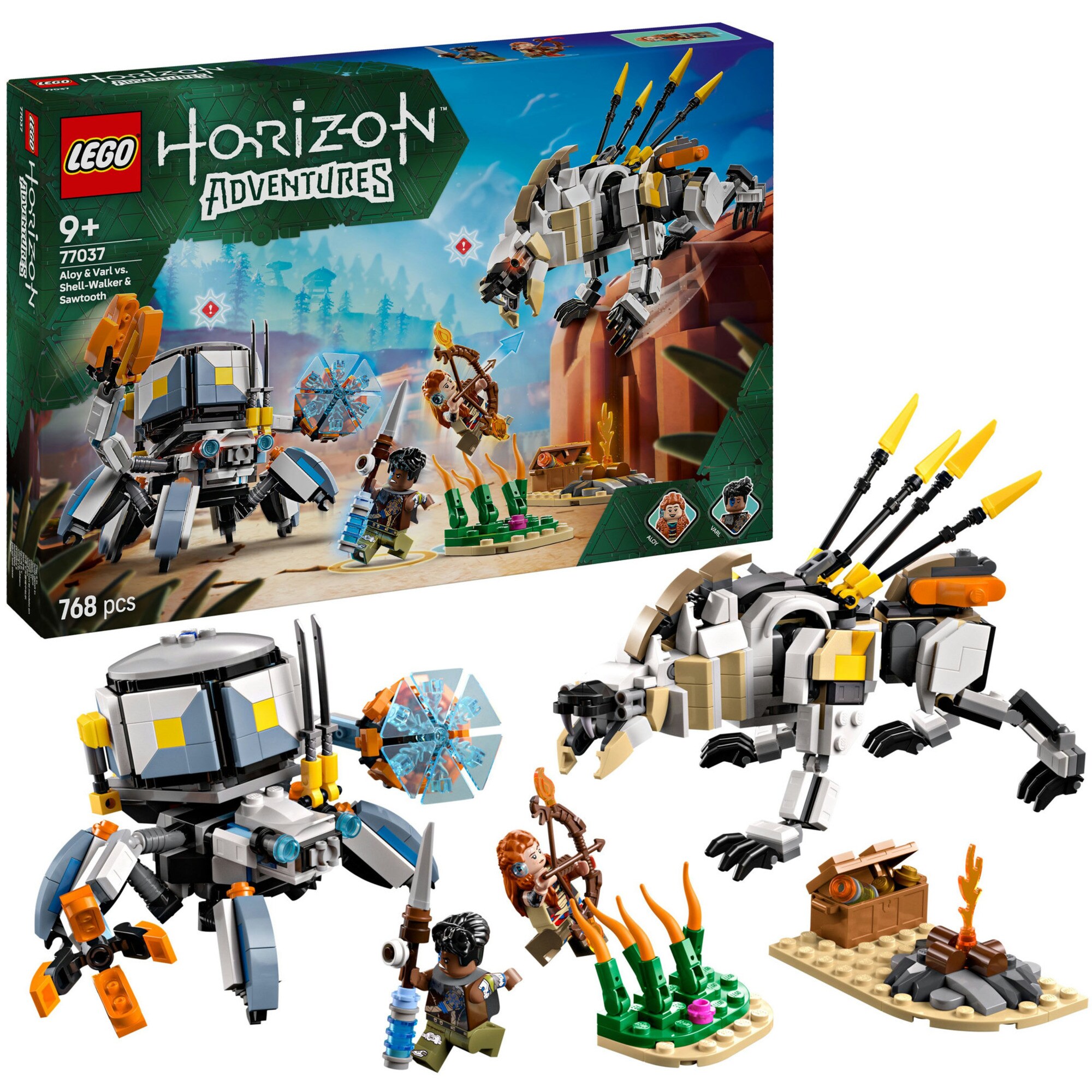 LEGO Konstruktionsspielzeug Horizon Adventures Aloy und Varl vs. Panzerwanderer und S&auml;gezahn - Bild 1