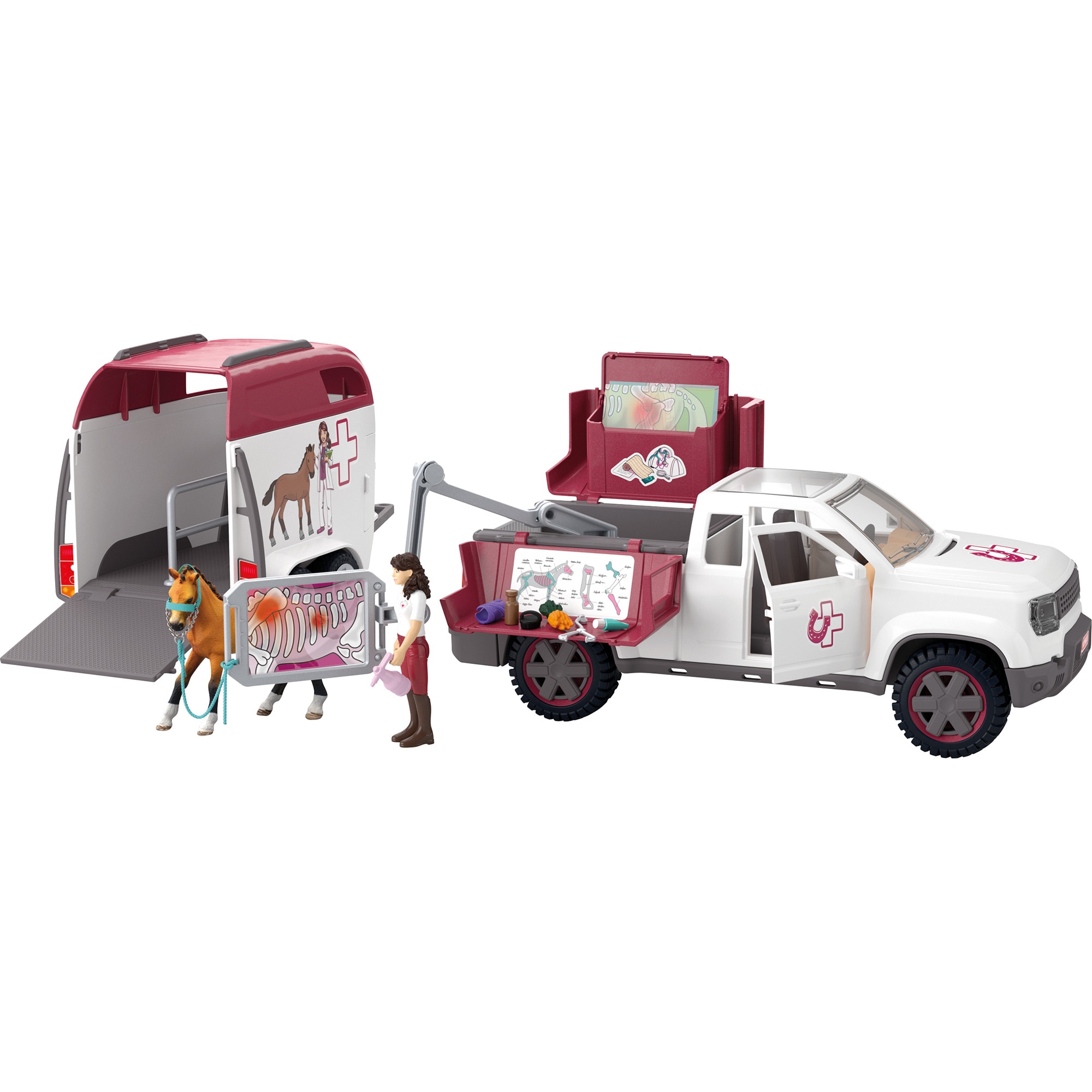 Schleich Spielfahrzeug Horse Club Mobile Tier&auml;rztin mit Anh&auml;nger - Bild 1