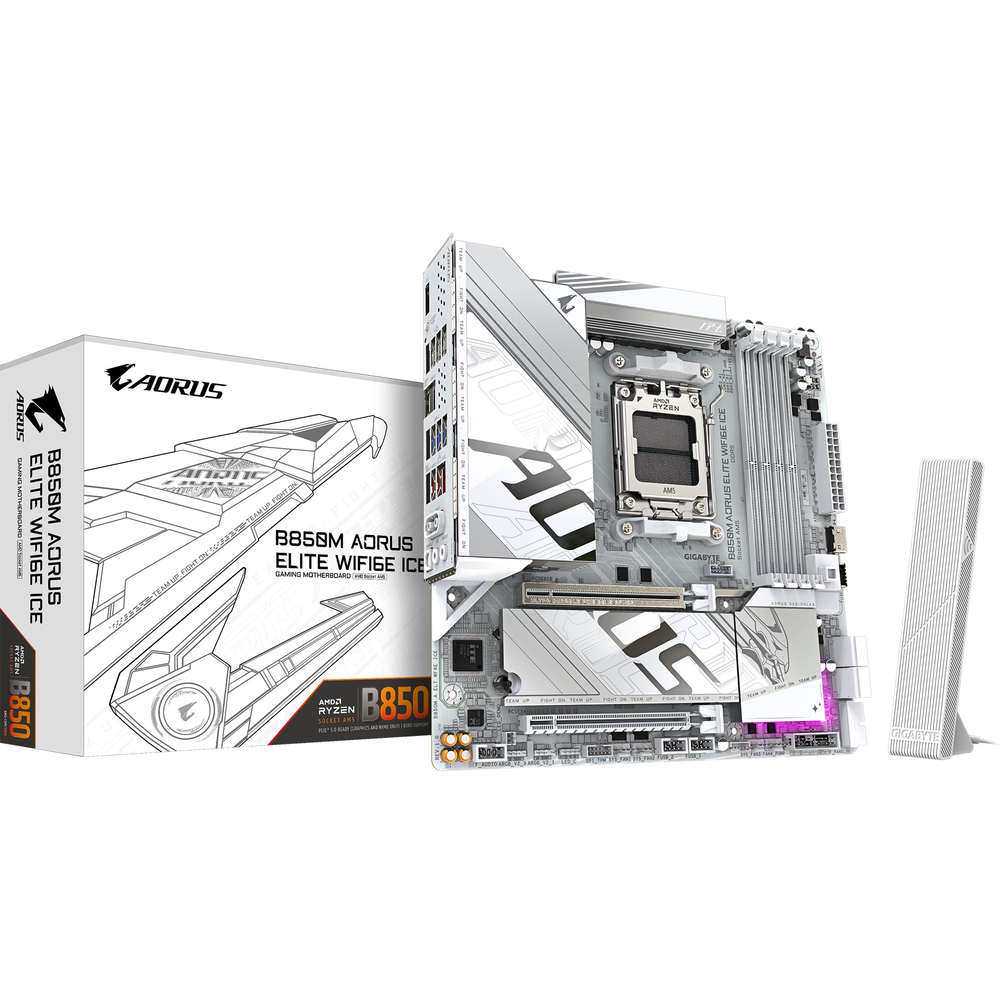 GIGABYTE Mainboard B850M AORUS ELITE WIFI6E ICE - Bild 1
