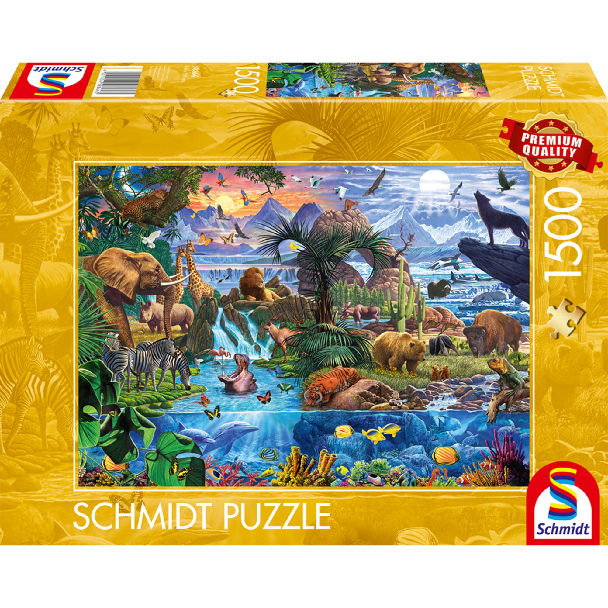 Schmidt Spiele Puzzle Panorama der Tierwelt - Bild 1