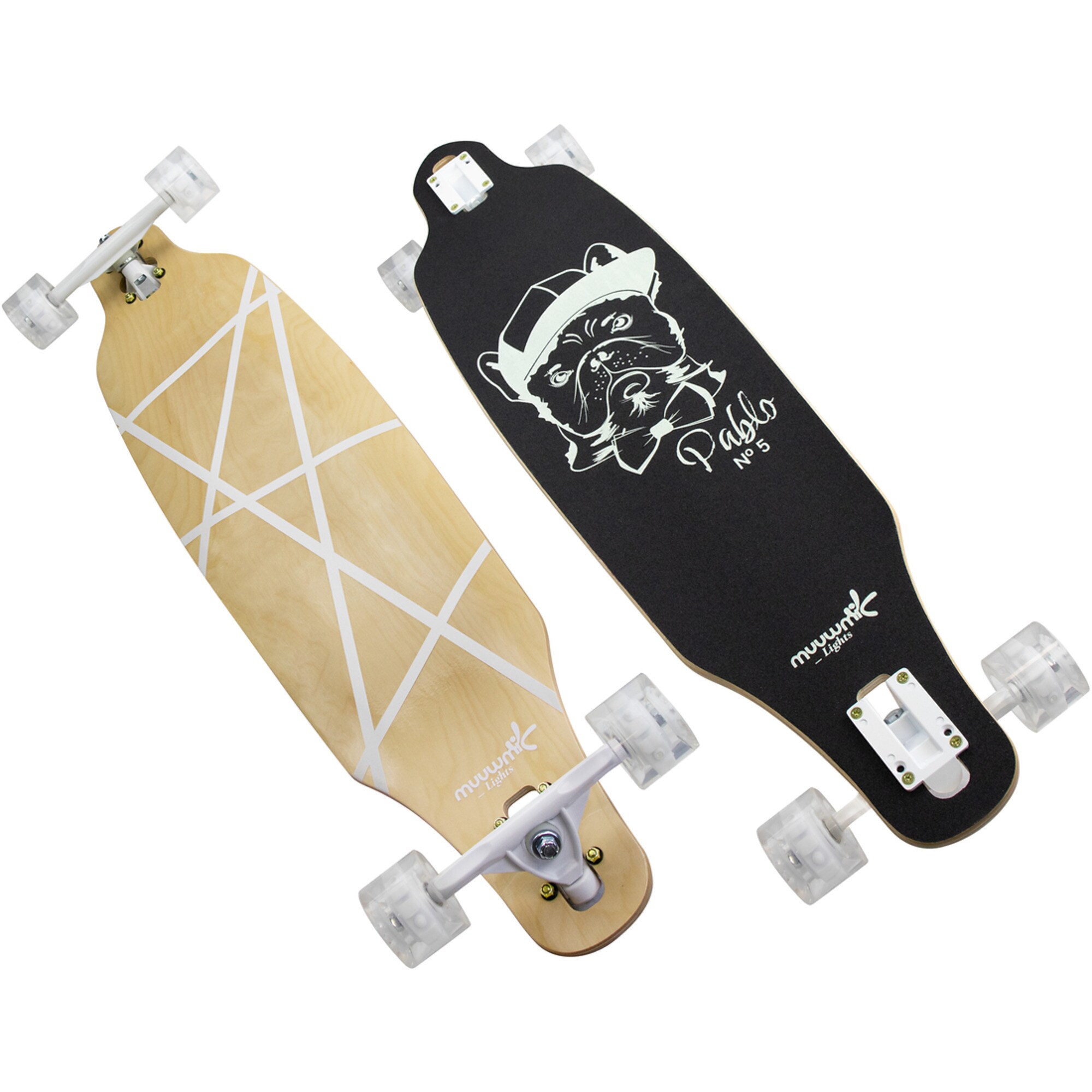 Muuwmi Skateboard Lights Longboard GLOW ABEC 7 Pablo - Bild 1