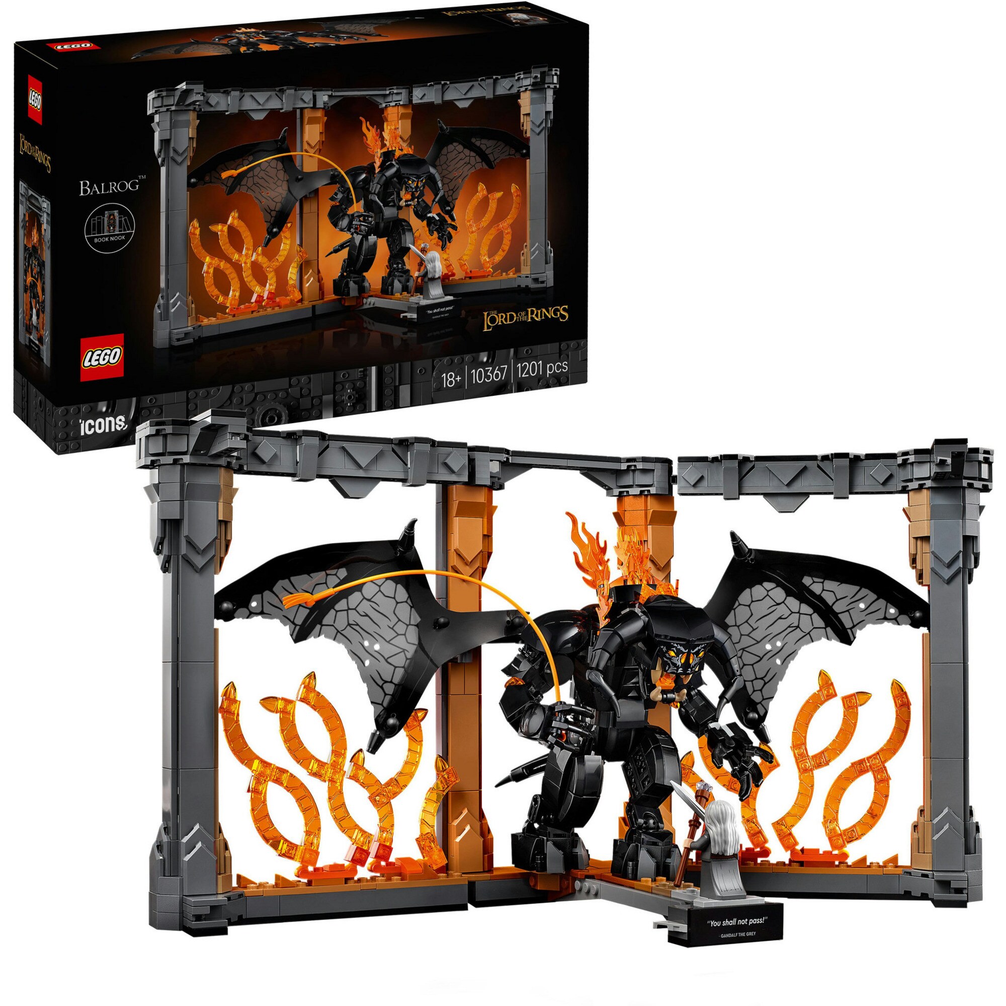 LEGO Konstruktionsspielzeug Icons Der Herr der Ringe: Balrog B&uuml;cherst&uuml;tze - Bild 1