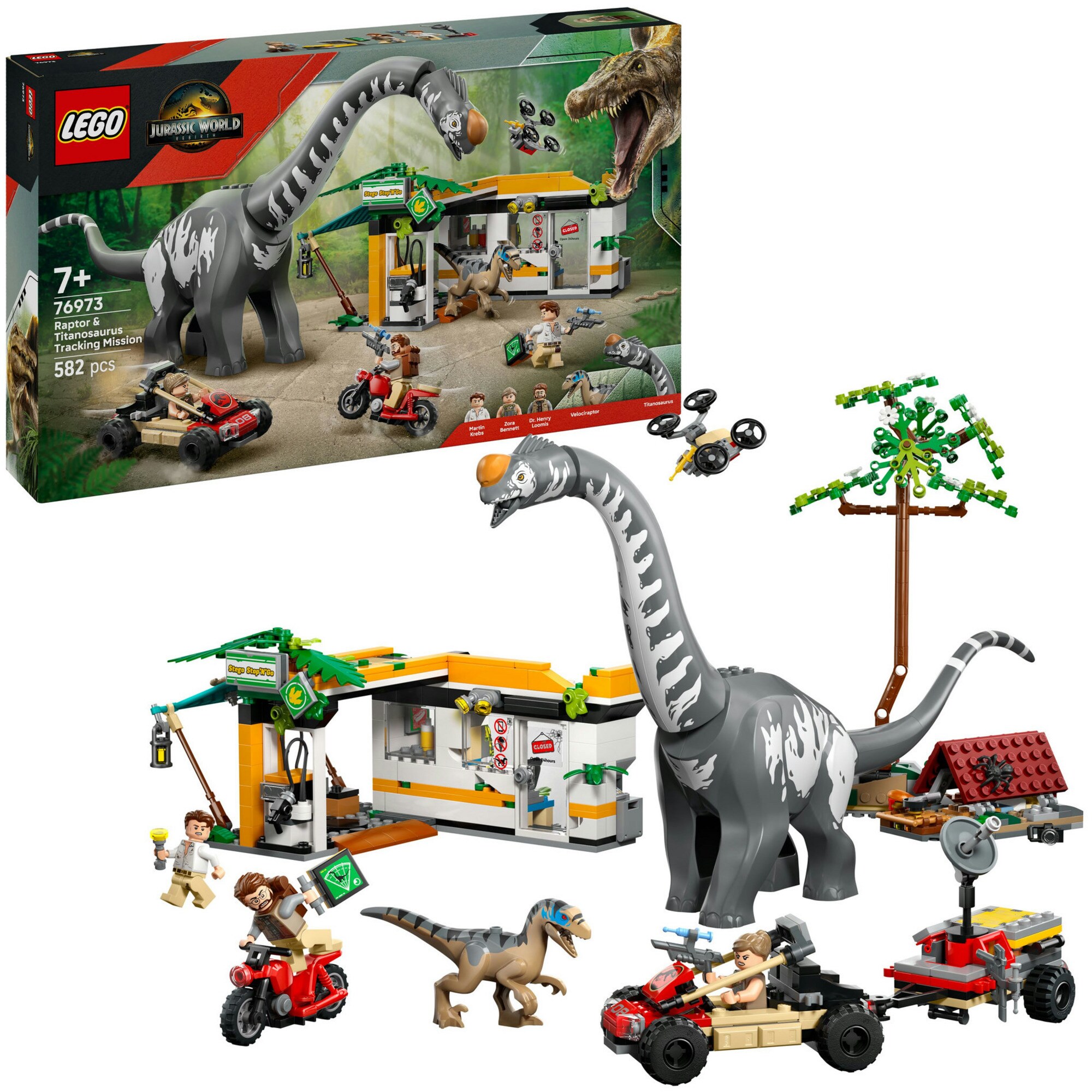 LEGO Konstruktionsspielzeug Jurassic World Raptor & Titanosaurus: Gro&szlig;e F&auml;hrtensuche - Bild 1