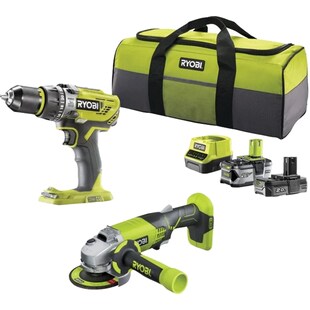 Ryobi Werkzeug-Set ONE+ Akku Schlagbohrschrauber- / Winkelschleifer-Set R18PDAG-242S, 18Volt - Bild 1