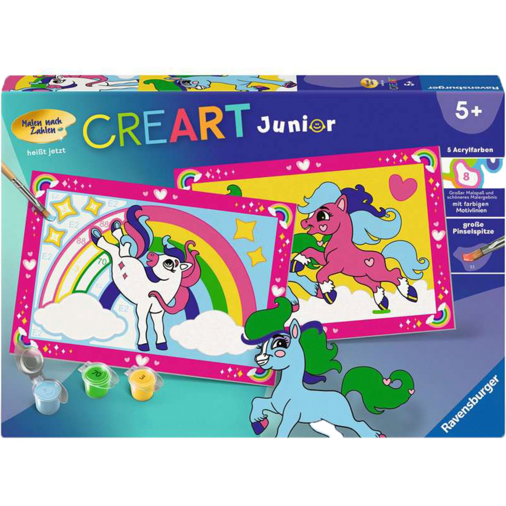 Ravensburger Malen CreArt Junior – Zauberponys mit Regenbogen | 04005556239832