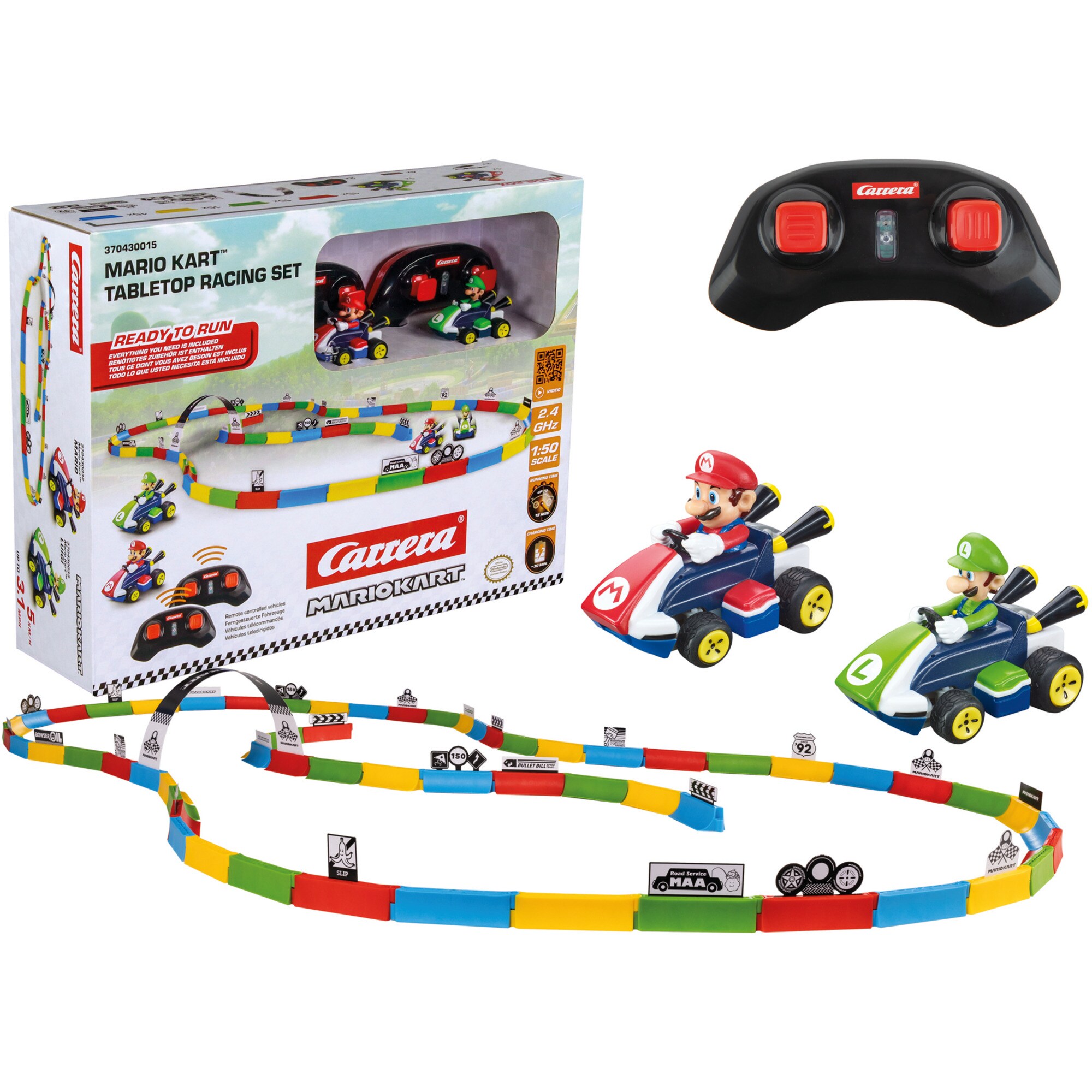 Carrera RC 2,4GHz Mario Kart Tabletop Racing Set - Mario & Luigi - Bild 1