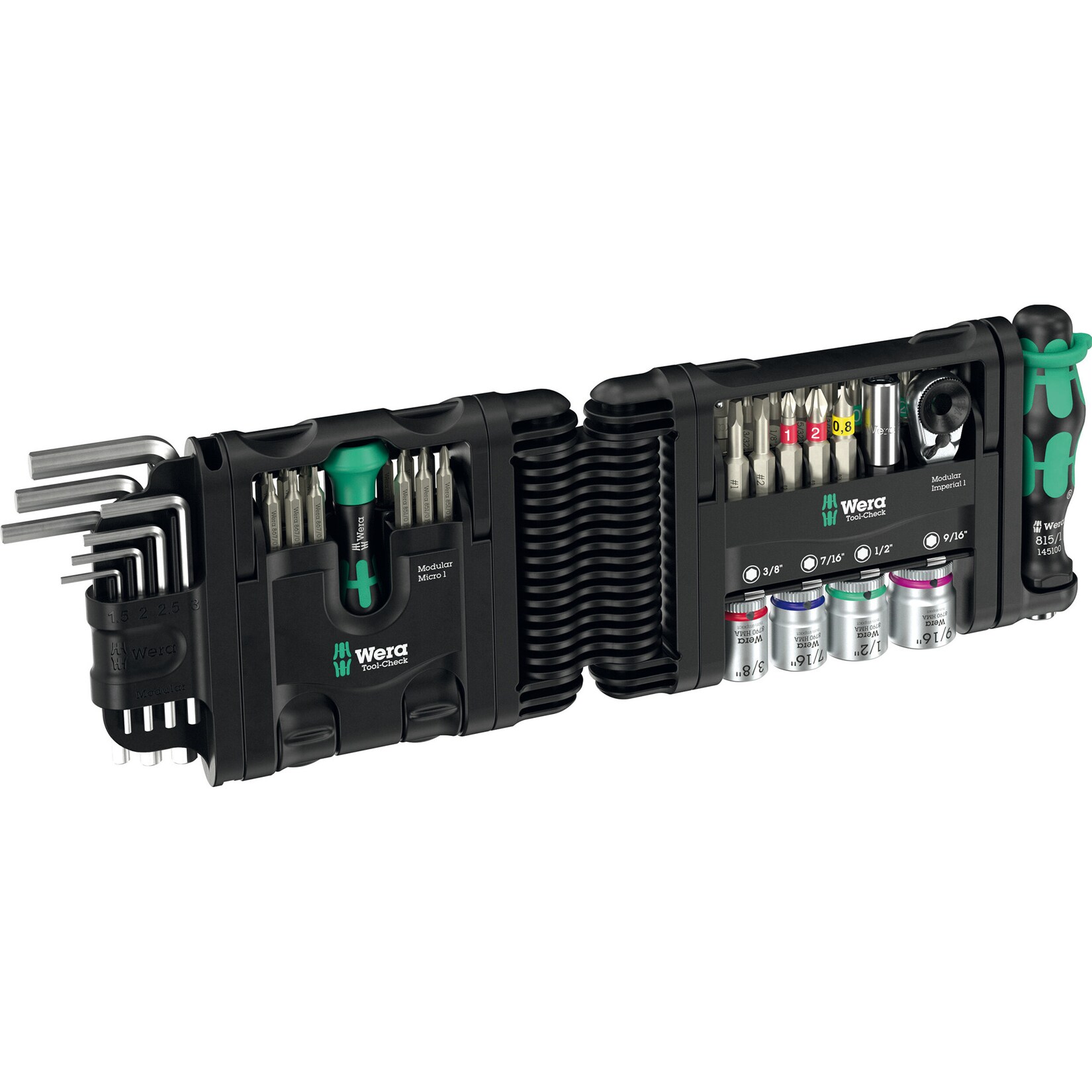 Wera Bit-Satz Tool-Check Modular Set Imperial 1, mit 3 Werkzeugmodulen | 04013288234773