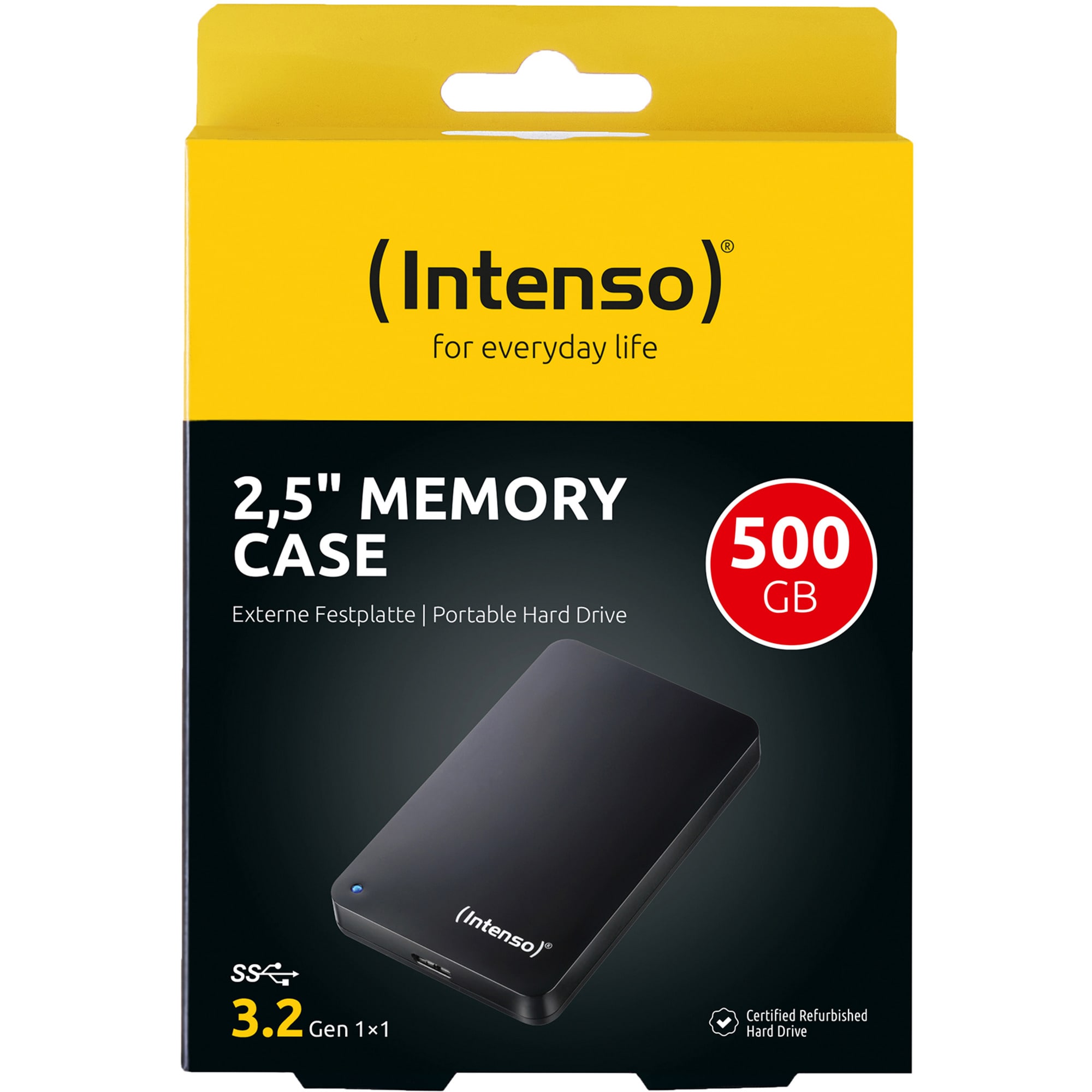 REFURBISHED &ndash; Intenso Festplatte Memory Case 2,5" 500 GB Refurbished - Bild 1