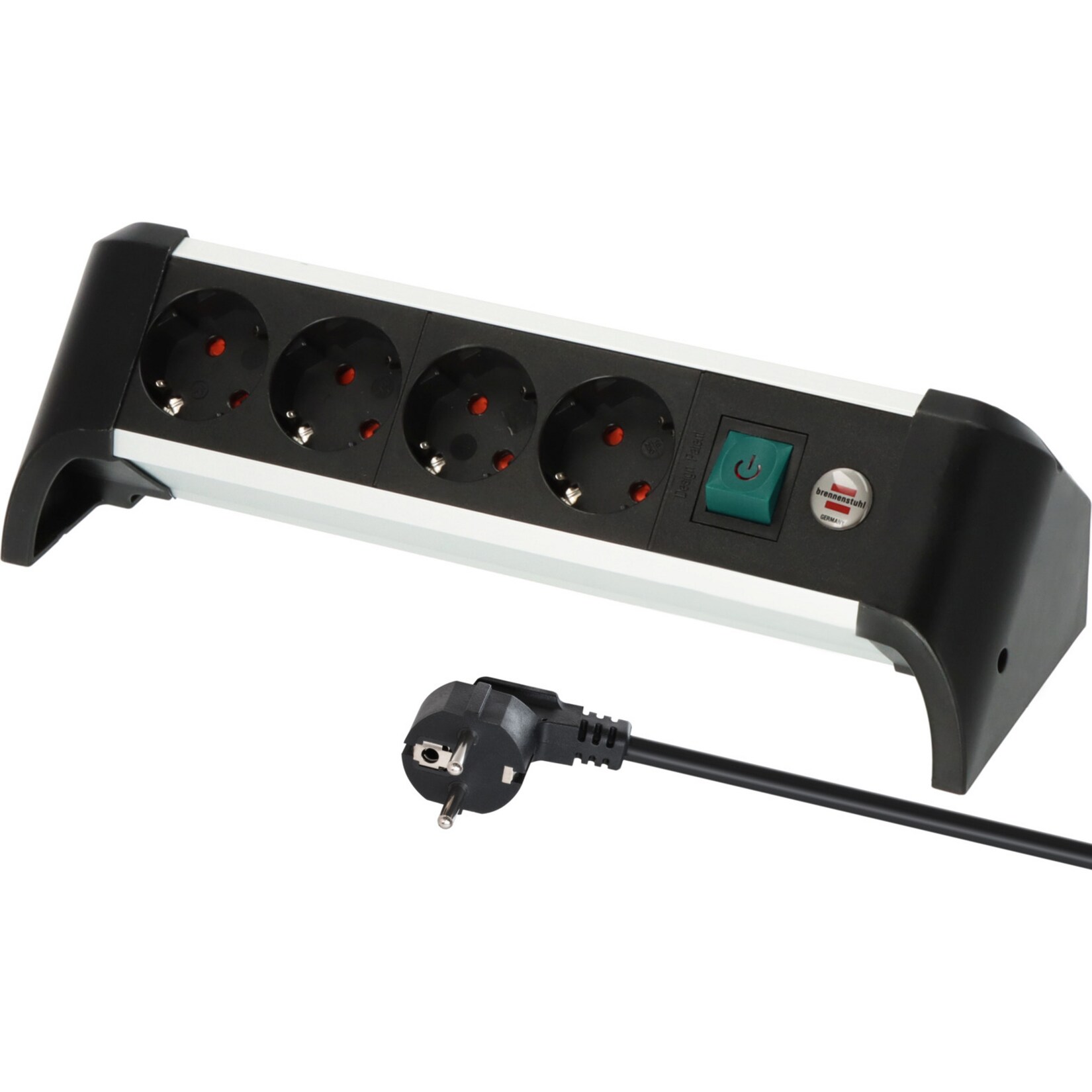 Brennenstuhl Steckdosenleiste Alu-Office-Line Steckdosenleiste 4-fach, für den Schreibtisch | 04007123677535