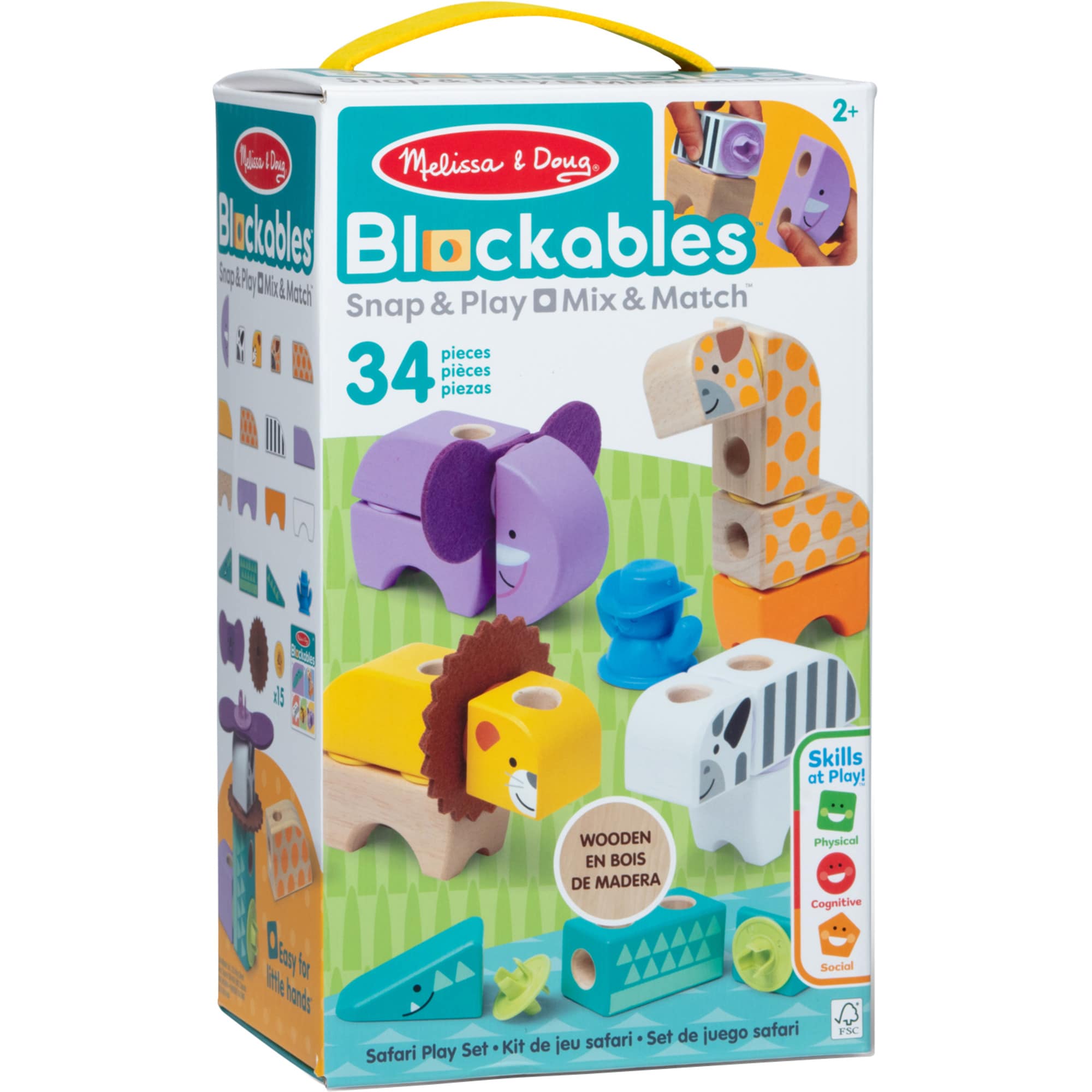 Hatchimals Konstruktionsspielzeug Melissa & Doug - Blockables Safari Spielset - Bild 1