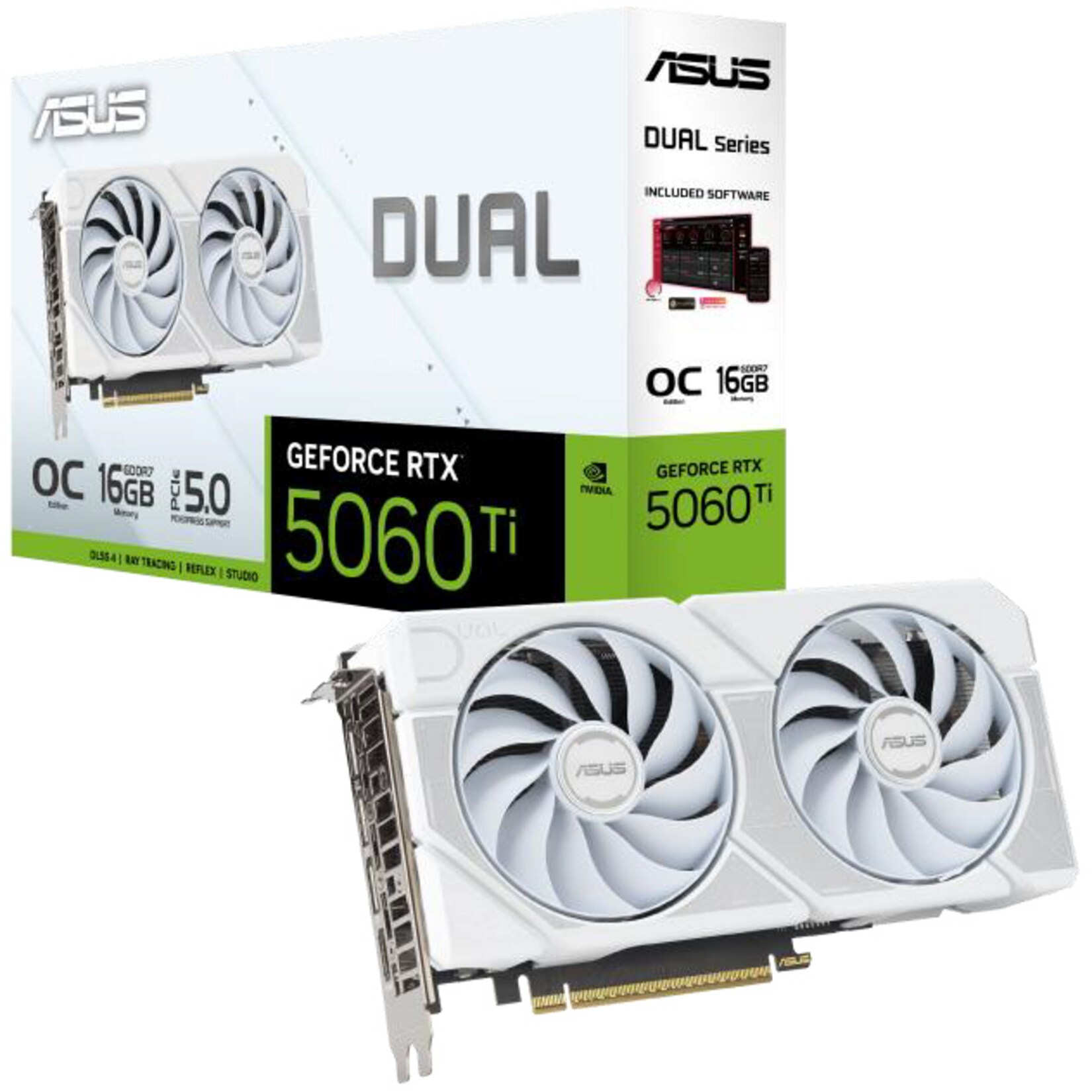 ASUS Grafikkarte GeForce RTX 5060 Ti DUAL OC 16GB WHITE EDITION | 04711636179973