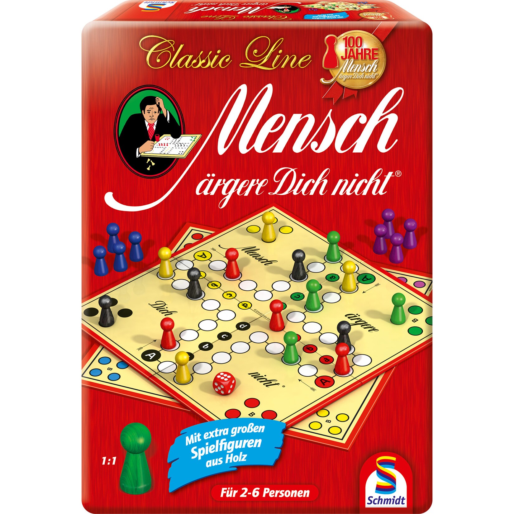 Schmidt Spiele Brettspiel Classic Line: Mensch ärgere Dich nicht in Metalldose | 04001504494391