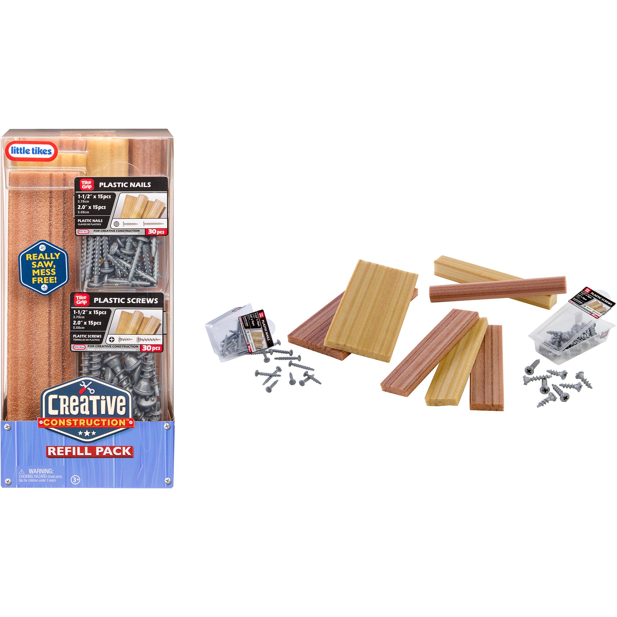 MGA Entertainment Kinderwerkzeug Little Tikes Creative Construction - Holz, N&auml;gel und Schraubenset - Bild 1