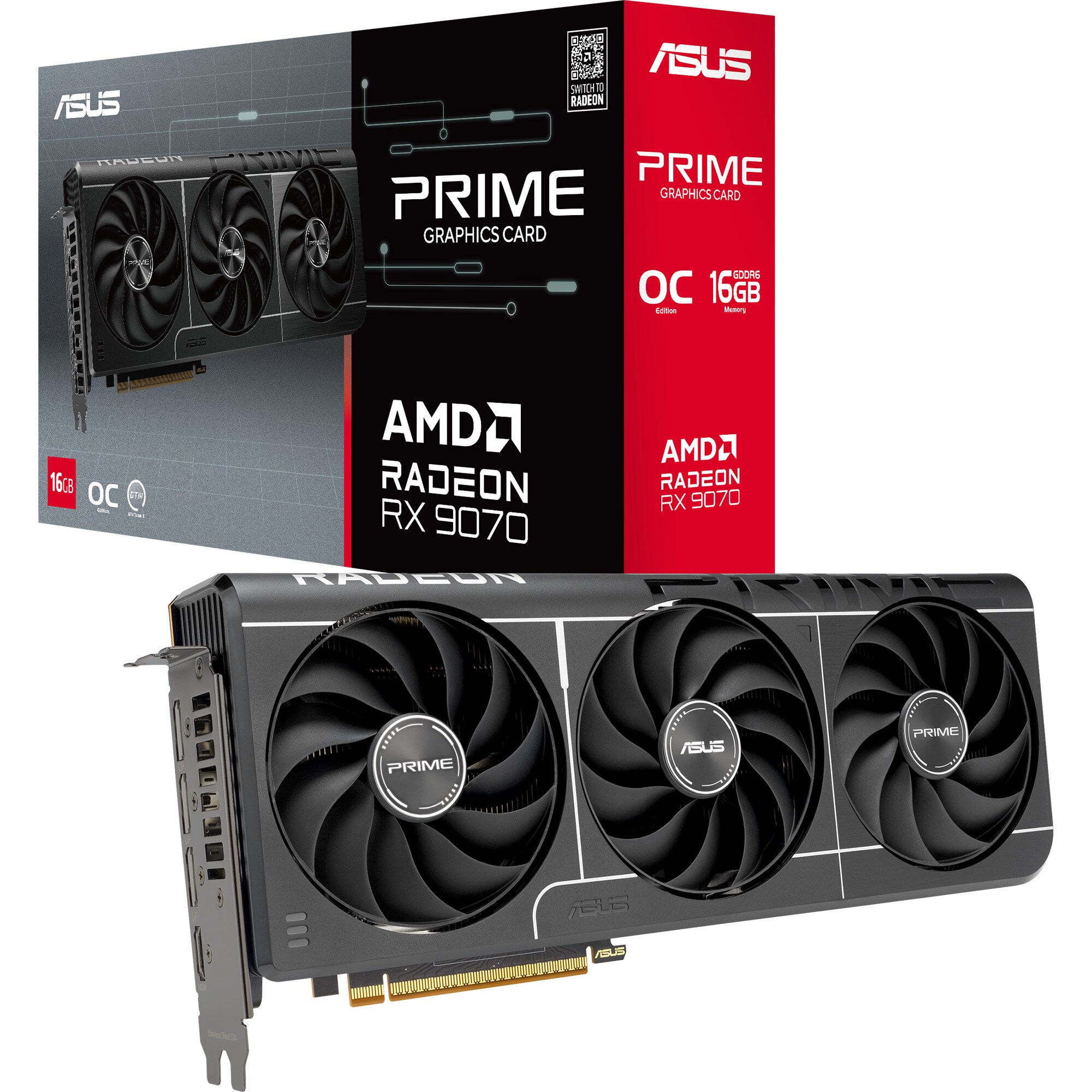 ASUS Grafikkarte Radeon RX 9070 OC PRIME EVO Edition 16GB - Bild 1